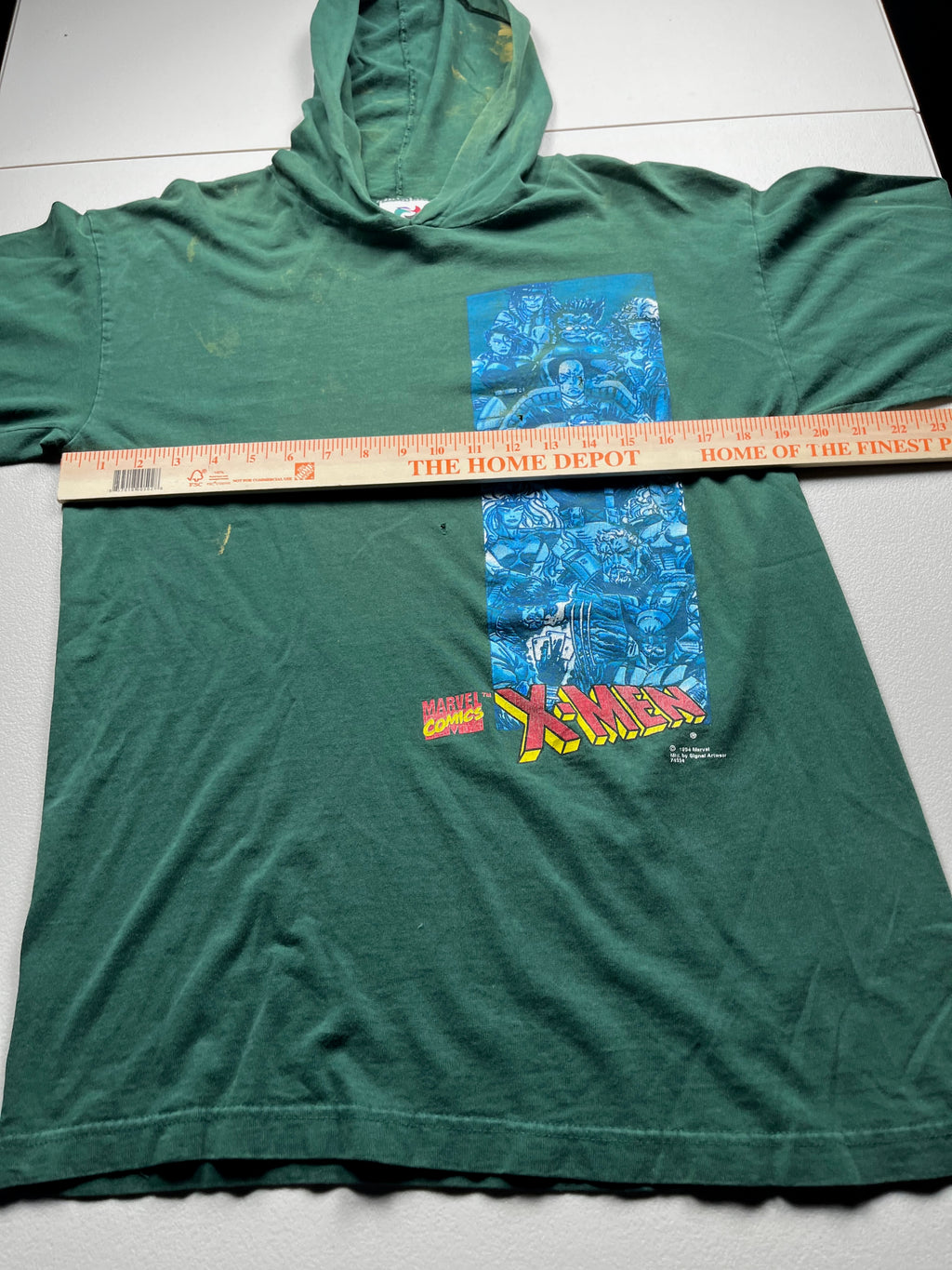 Vintage 1994 Marvel X-Men Graphic Lightweight Hoodie Green