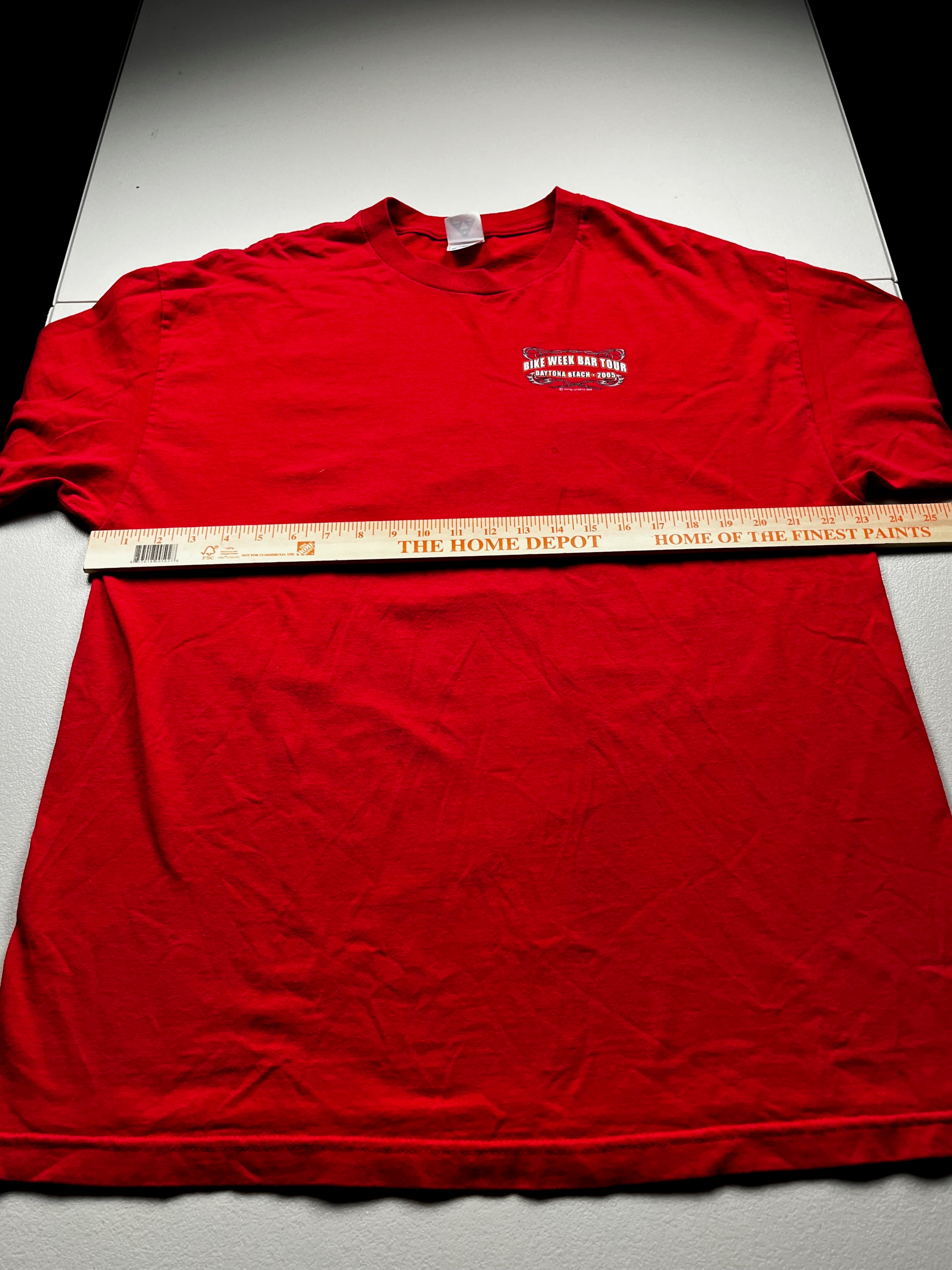 Vintage 2003 Daytona Beach Bike Week Bar Tour T-Shirt Red