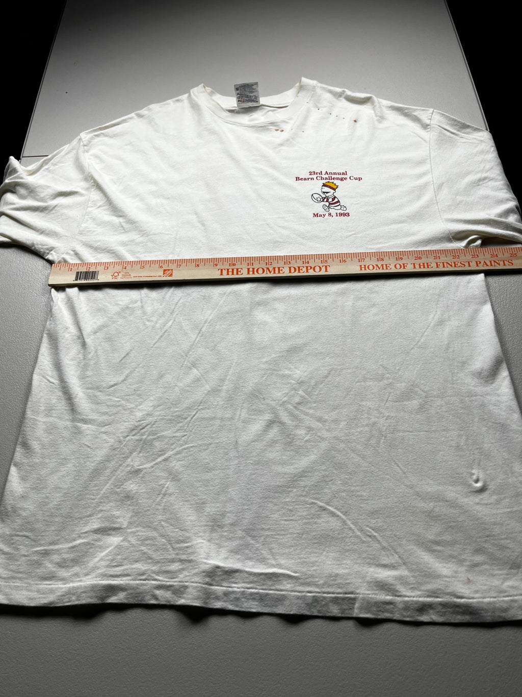 Vintage 1993 Bearn Challenge Cup Rugby Graphic T-Shirt White