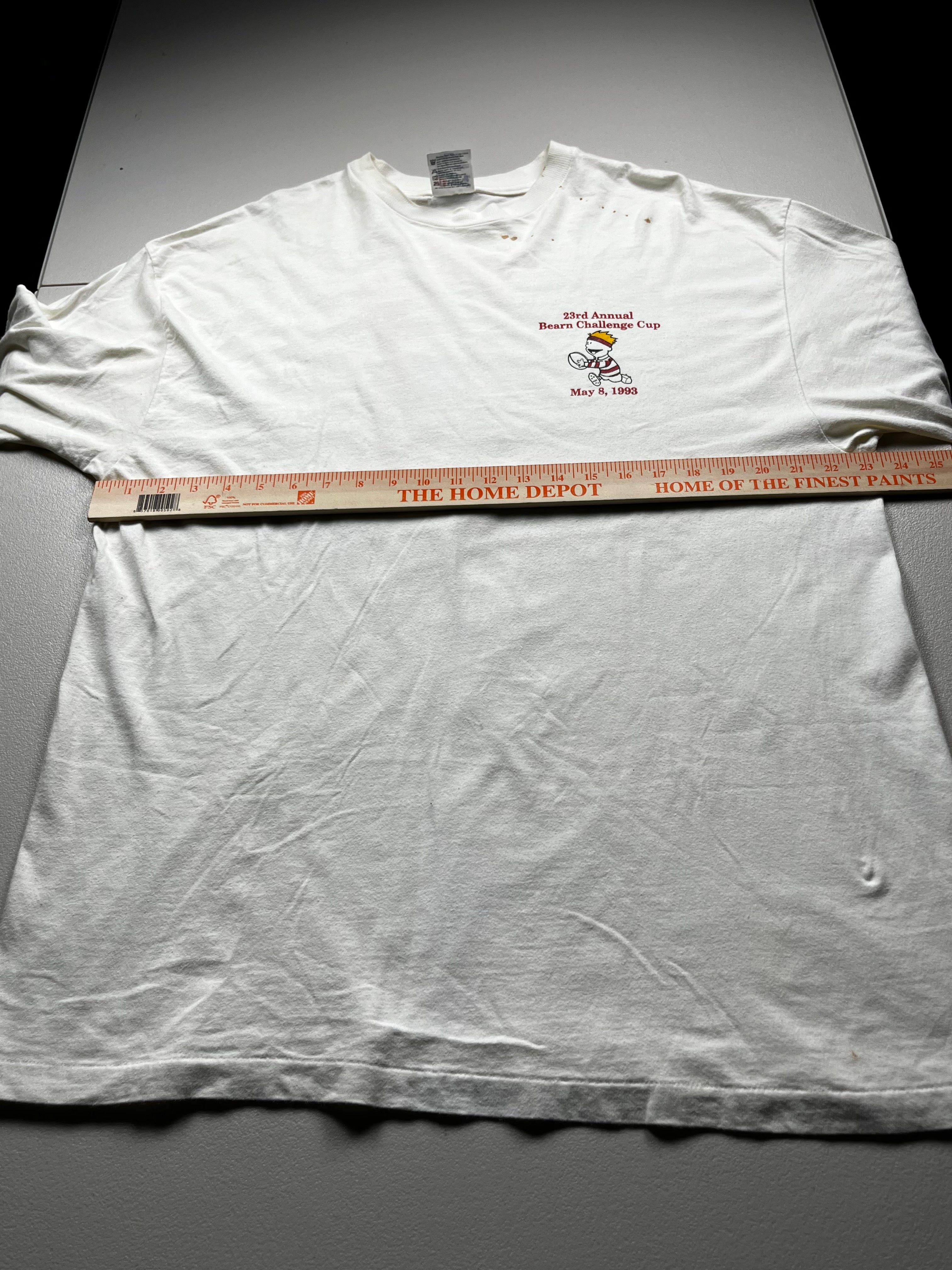 Vintage 1993 Bearn Challenge Cup Rugby Graphic T-Shirt White