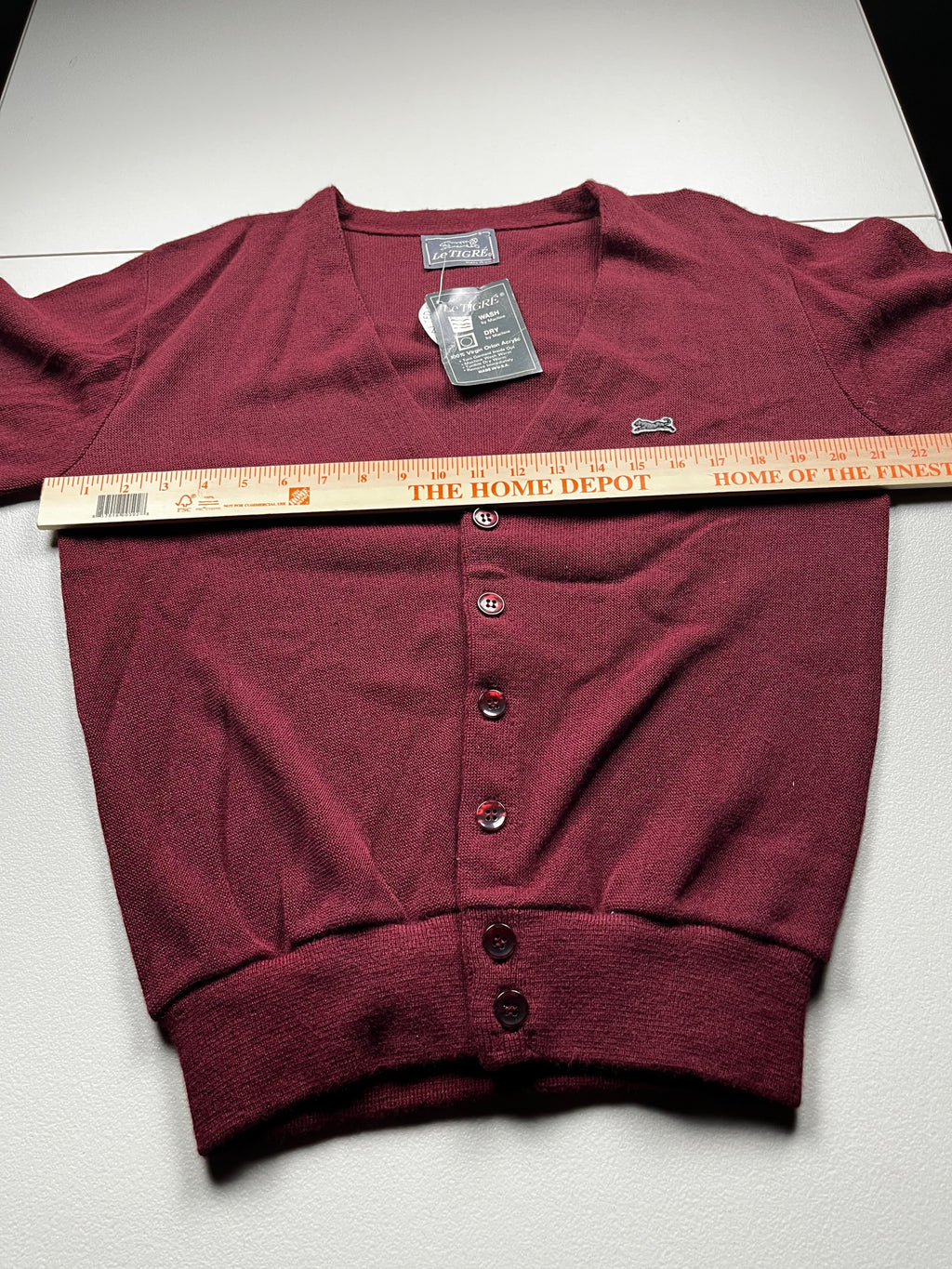 Vintage Le Tigre Knit Cardigan Sweater Burgundy