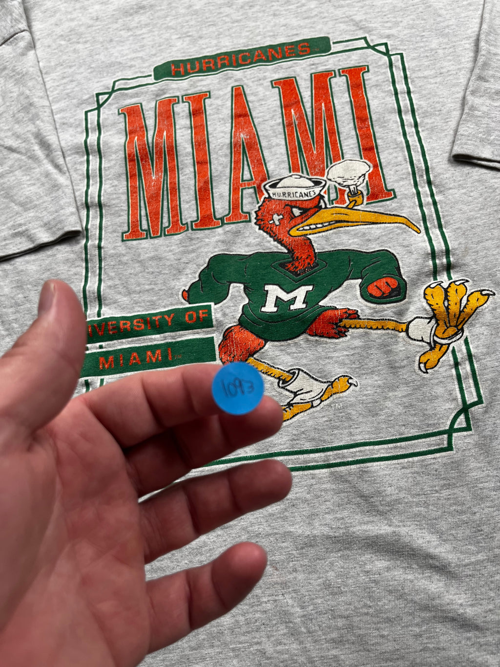 Vintage Miami Hurricanes Gray Graphic T-Shirt
