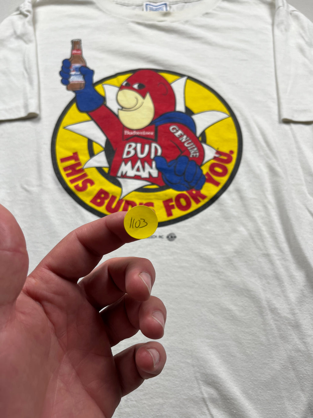 Vintage 1990s Budweiser "Bud Man" Graphic T-Shirt