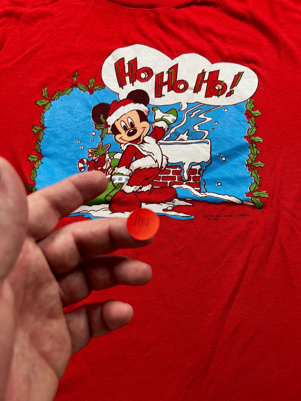 Vintage 80s Disney Mickey Mouse Santa Tee