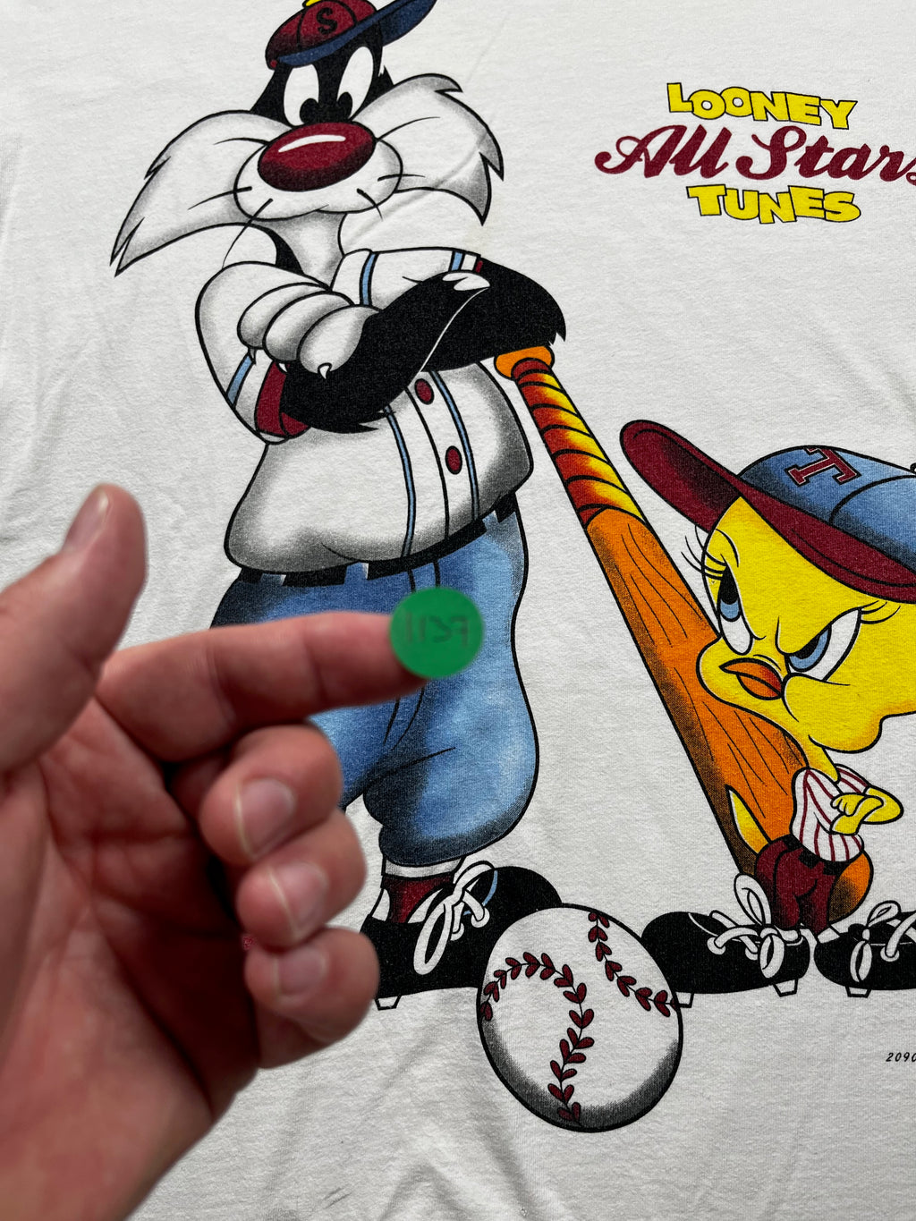 Vintage 1994 Looney Tunes Baseball T-Shirt Sylvester Tweety Graphic Tee