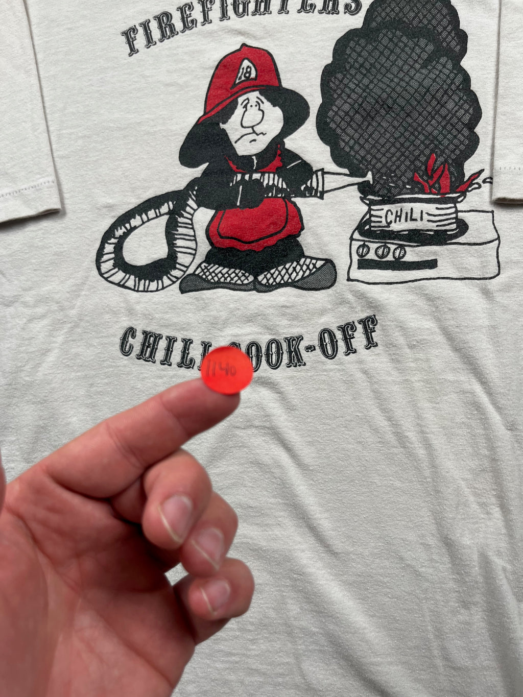Vintage Chili Cookoff FirefighterGraphic T-Shirt
