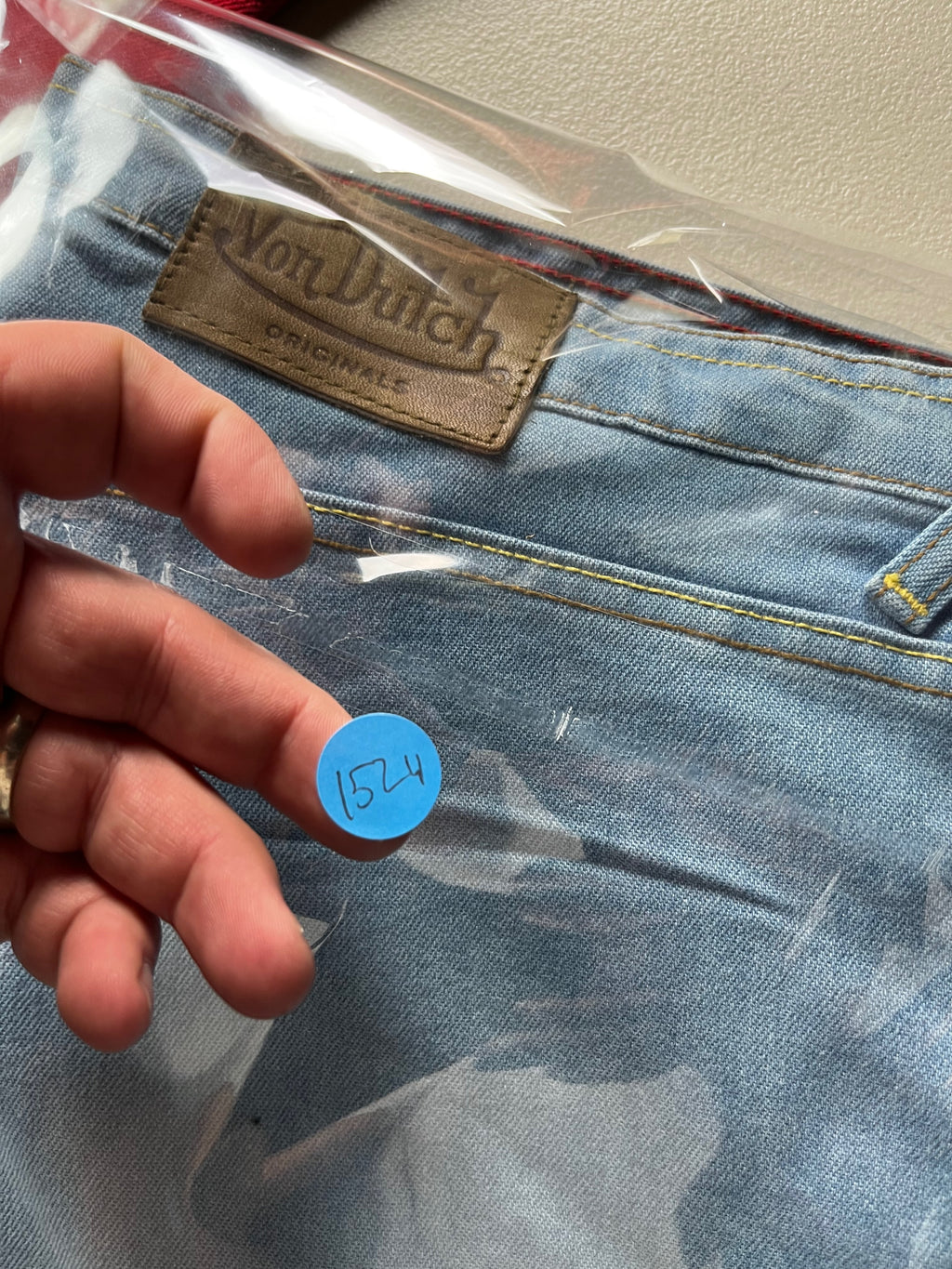Von Dutch Light Wash Denim All Over Print Jeans