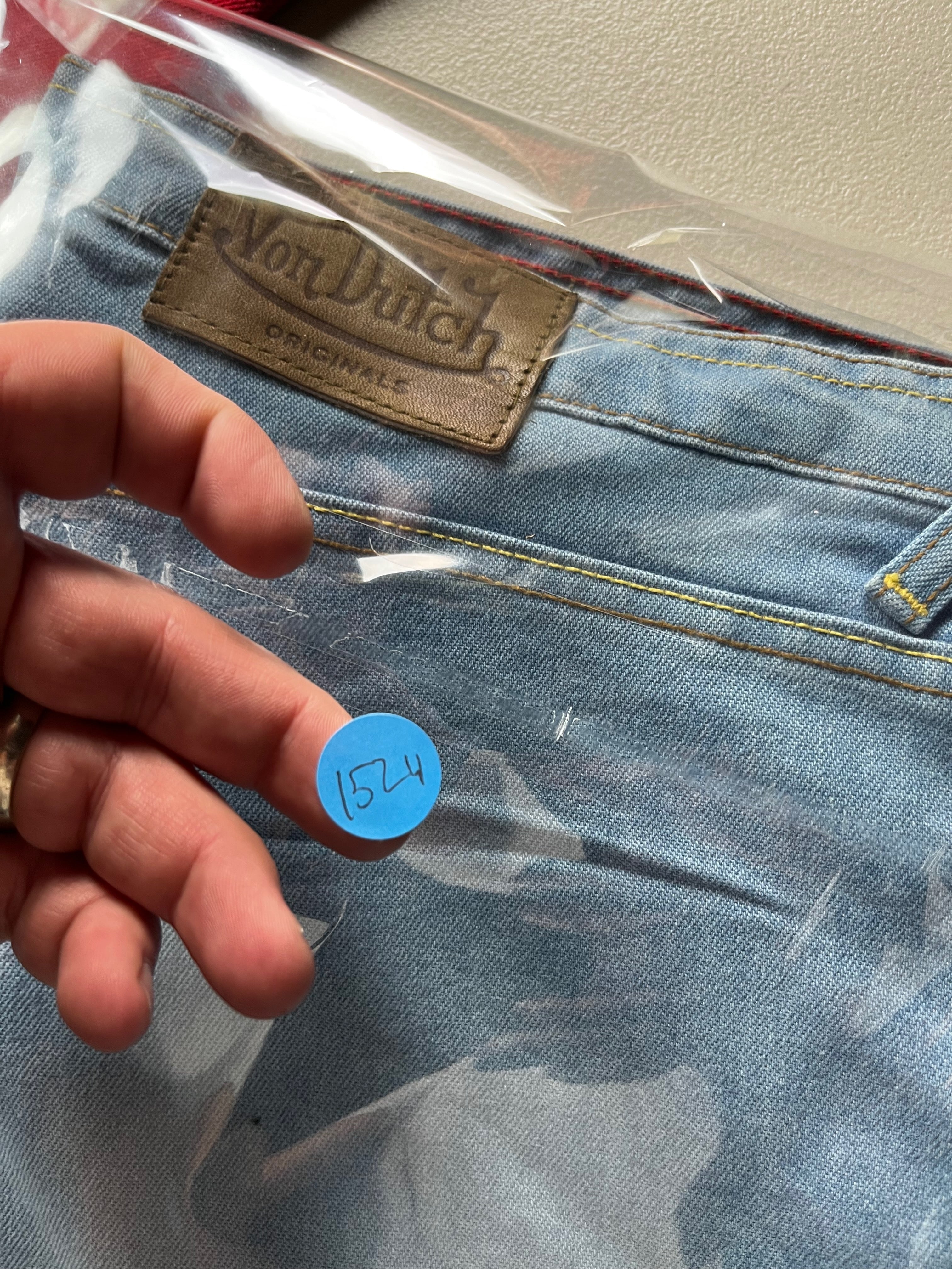 Von Dutch Light Wash Denim All Over Print Jeans