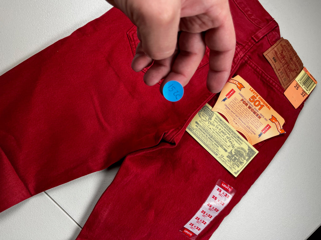 Deadstock Vintage Red Levi's 501 Jeans