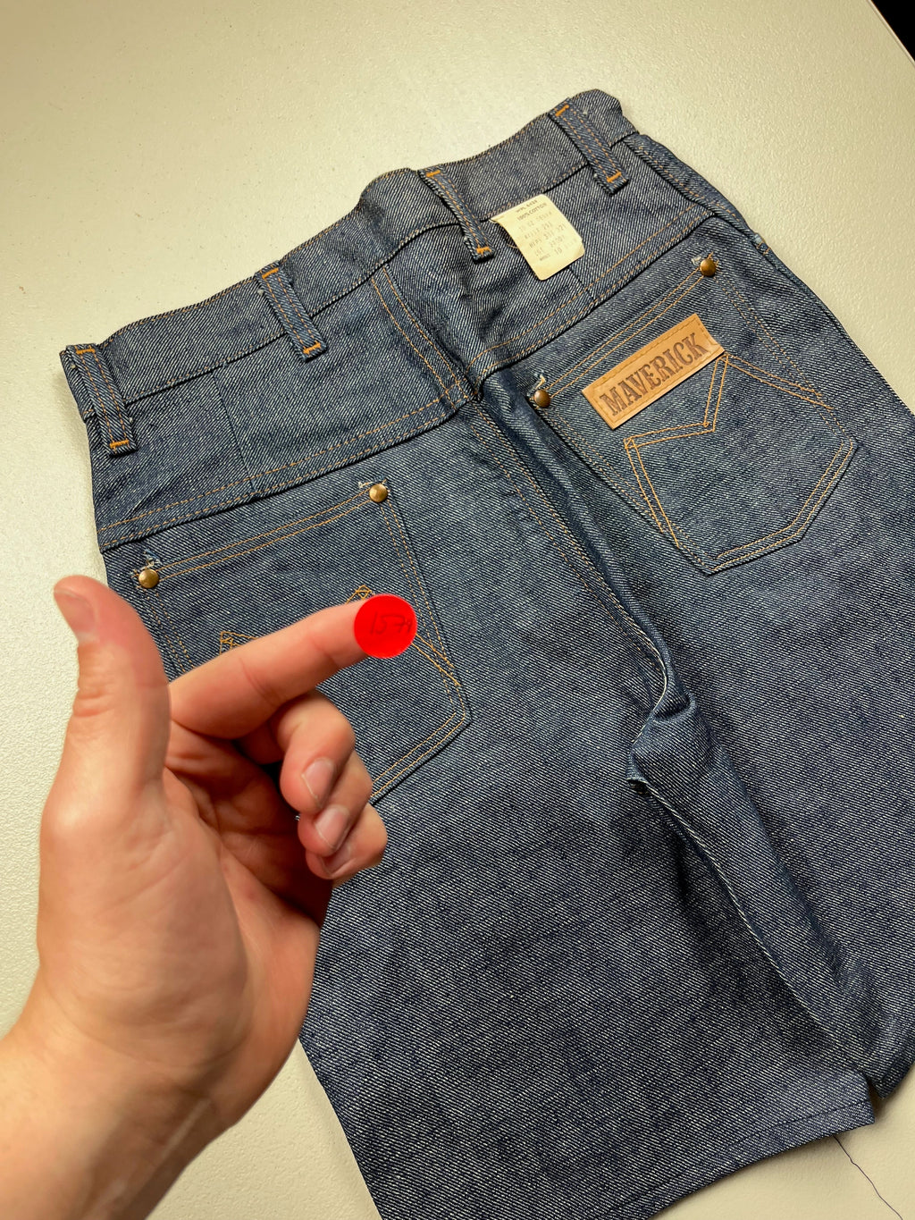 Vintage 1970s Deadstock Maverick Blue Bell Denim Western Shorts