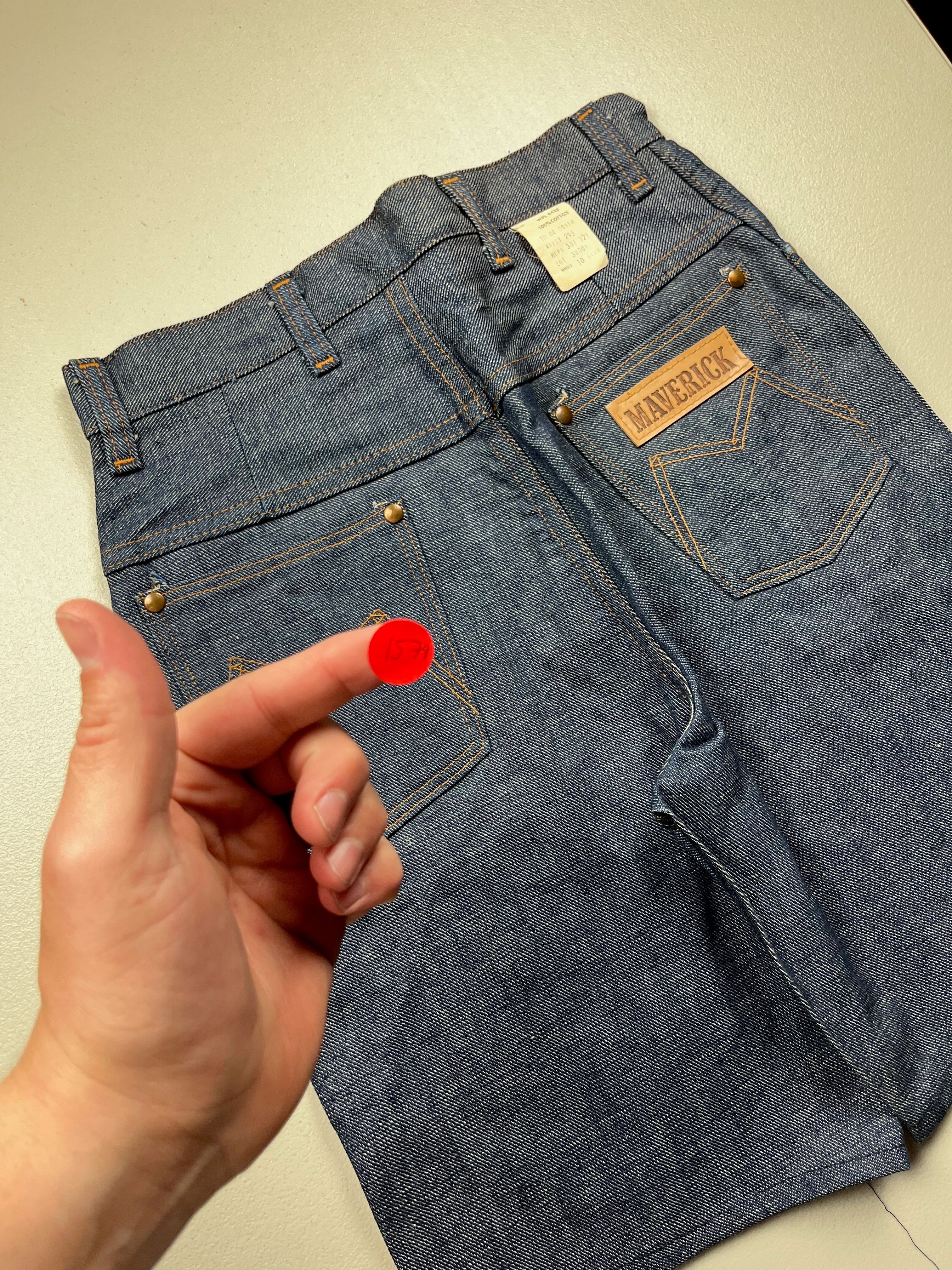 Vintage 1970s Deadstock Maverick Blue Bell Denim Western Shorts
