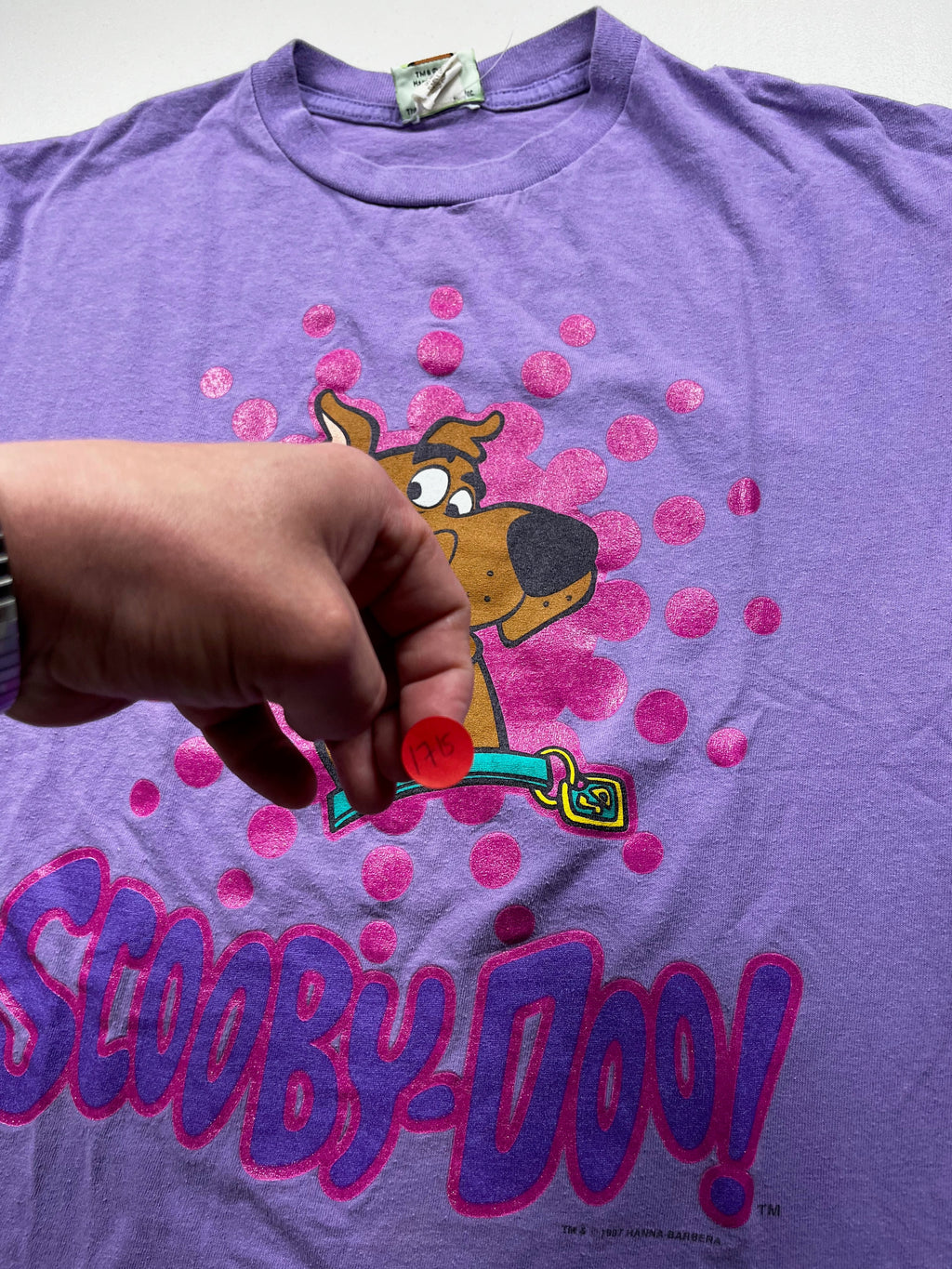 Vintage Scooby-Doo Glitter Graphic Cartoon T-Shirt Purple