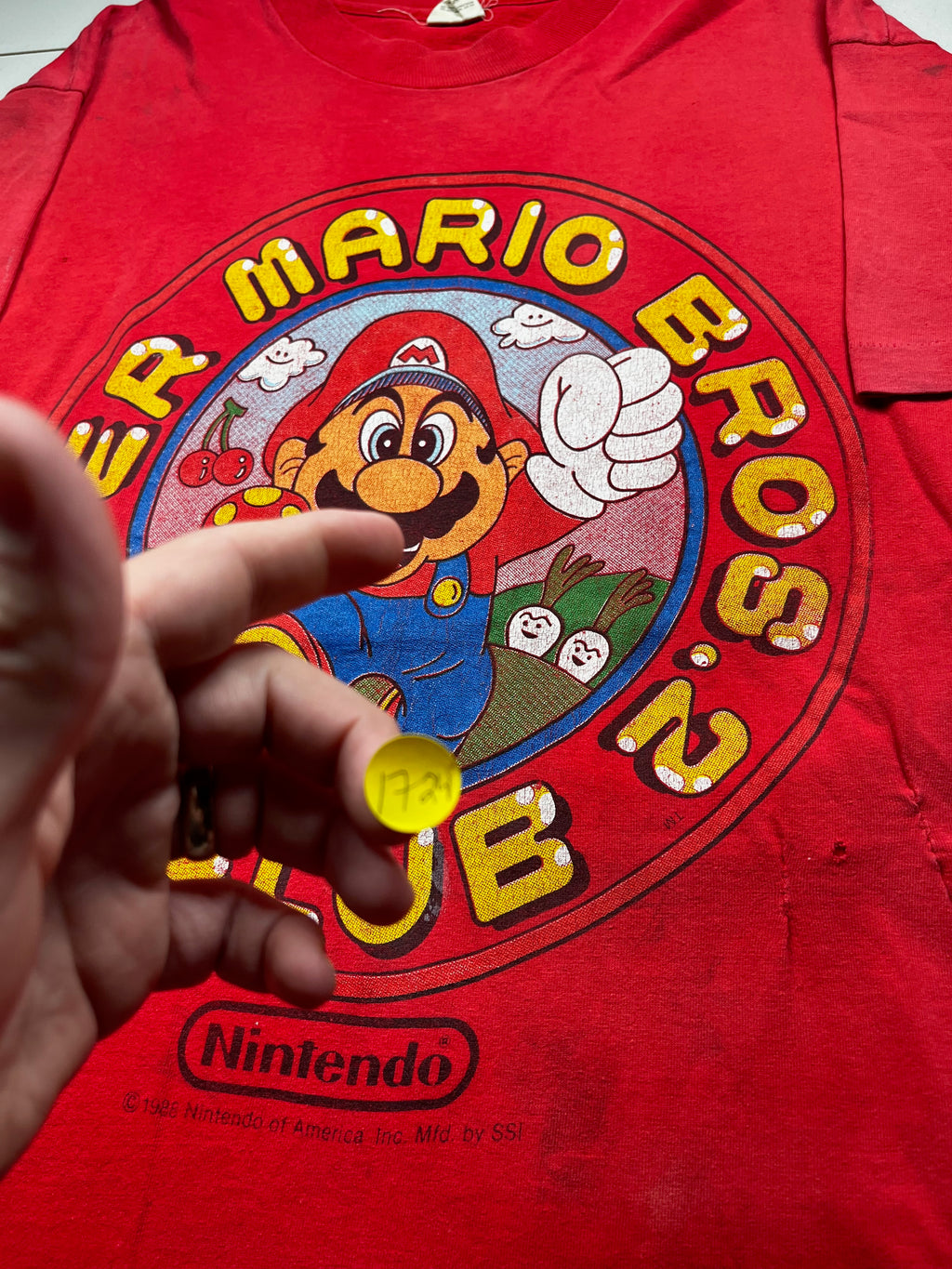 Vintage 1988 Nintendo Super Mario Bros 2 Club T-Shirt Red