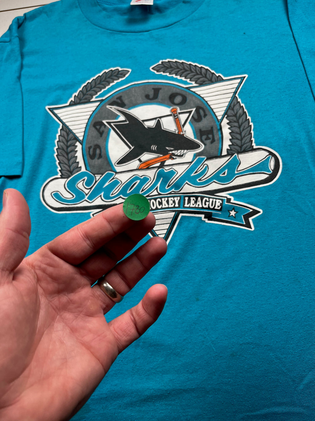 Vintage San Jose Sharks National Hockey League T-Shirt Teal