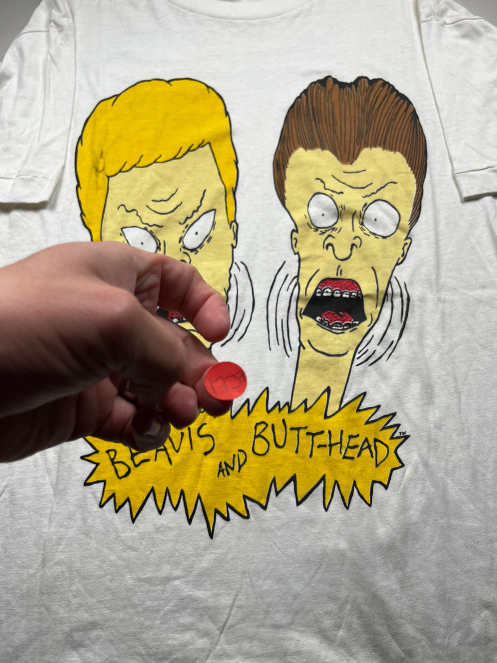 Vintage MTV Beavis and Butt-Head Character Graphic T-Shirt White