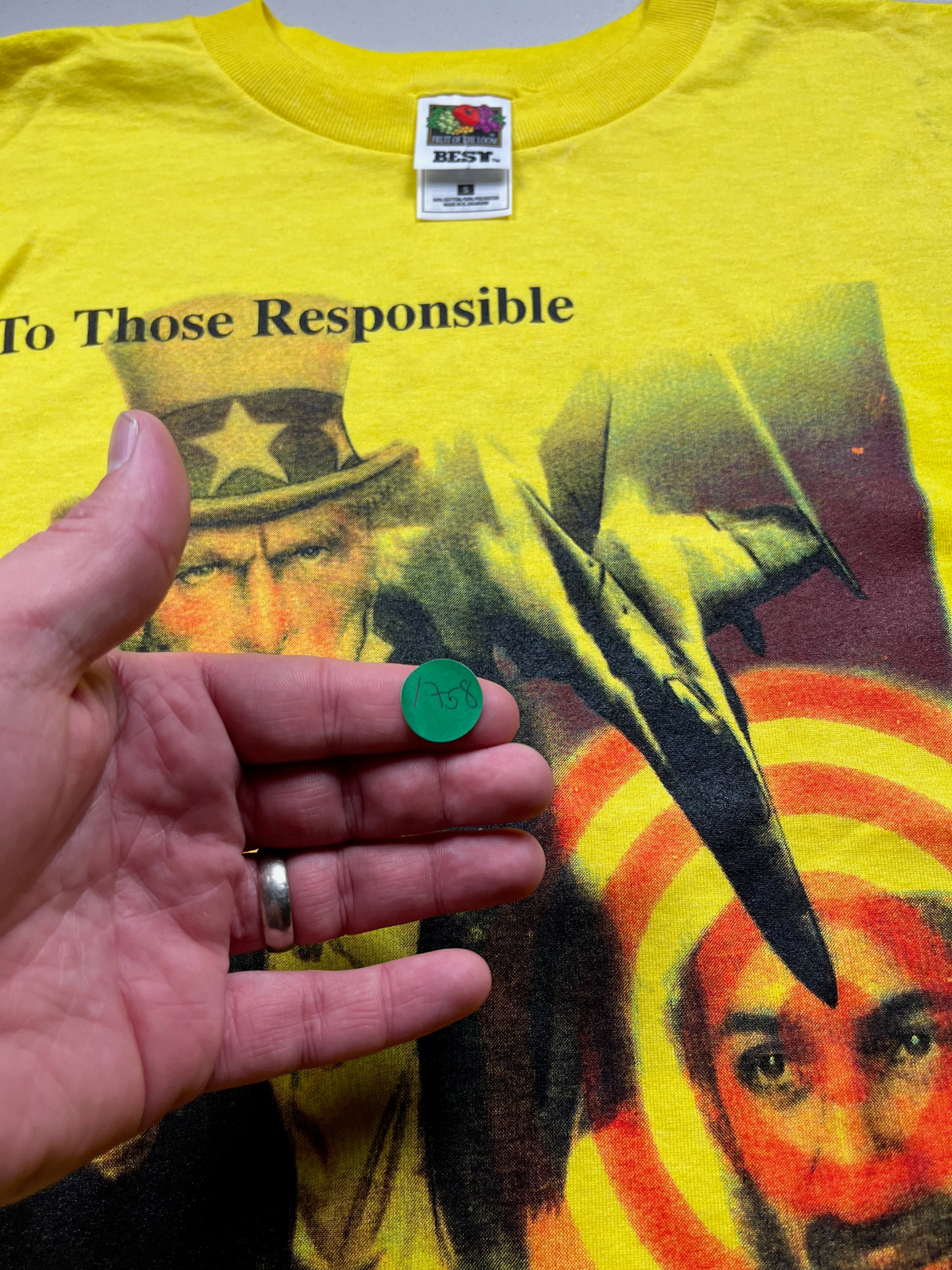 Vintage 9/11 Uncle Sam Osama Bin Laden T-Shirt Yellow