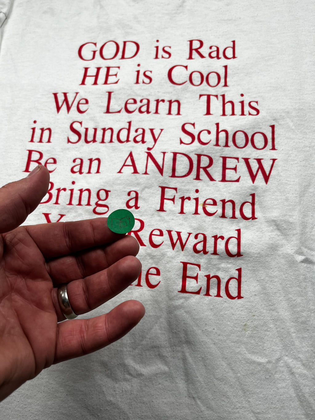 Vintage God is Rad Sunday School Graphic T-Shirt White