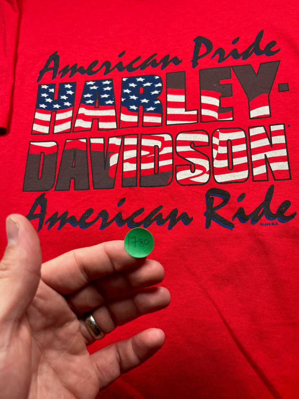Vintage Harley-Davidson American Pride Graphic T-Shirt Red