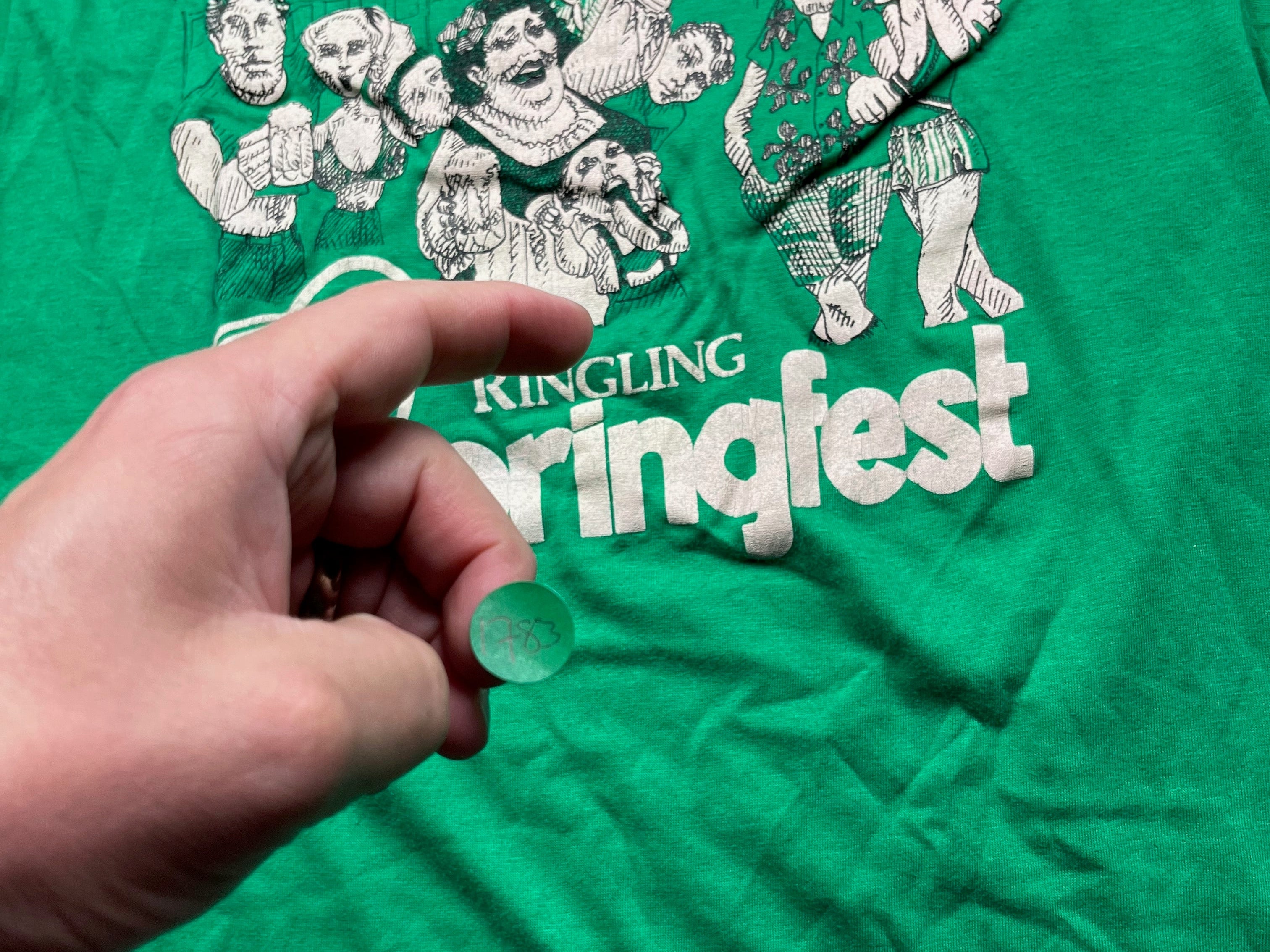 Vintage Ringling Springfest Graphic Festival T-Shirt Green