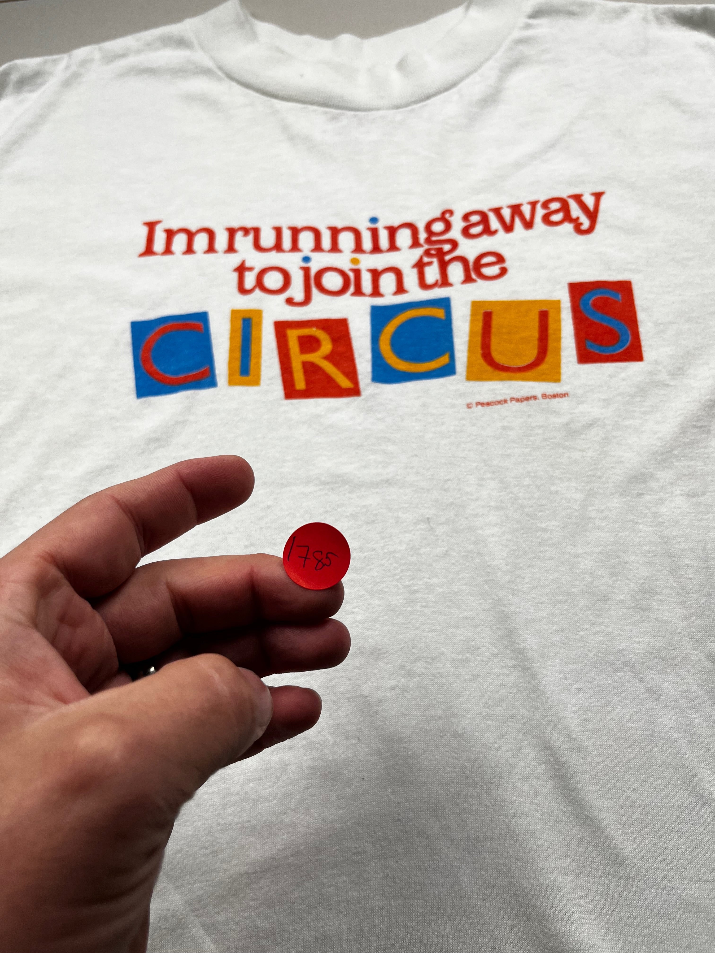 Vintage Running Away to Join the Circus T-Shirt White