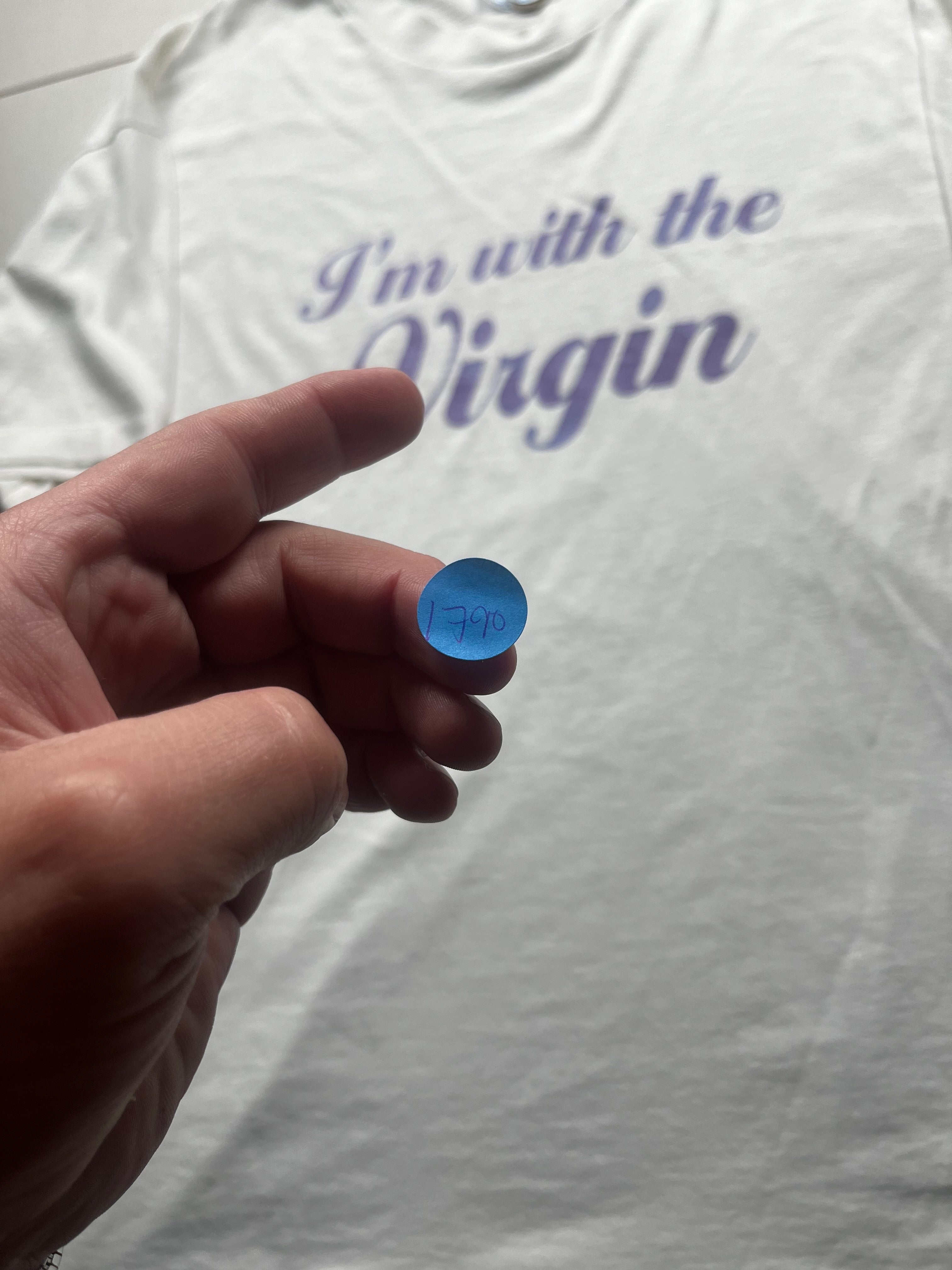 Vintage I'm With The Virgin Novelty T-Shirt White