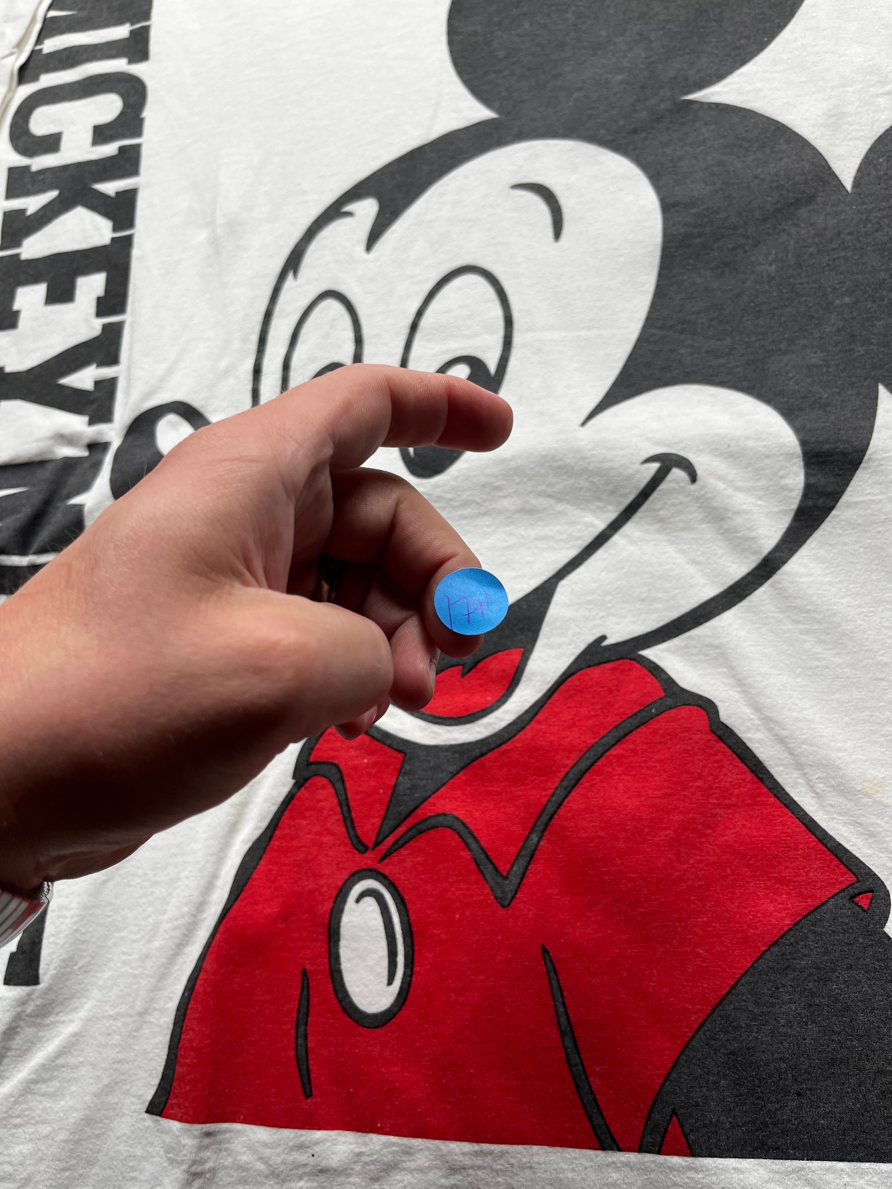 Vintage Disney Mickey Mouse Big Graphic T-Shirt White