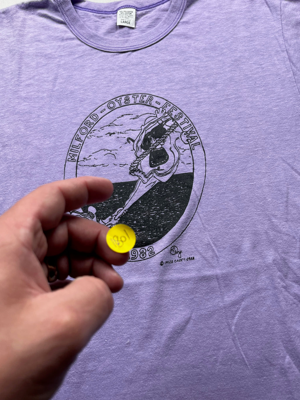 Vintage 1983 Milford Oyster Festival Graphic T-Shirt Purple