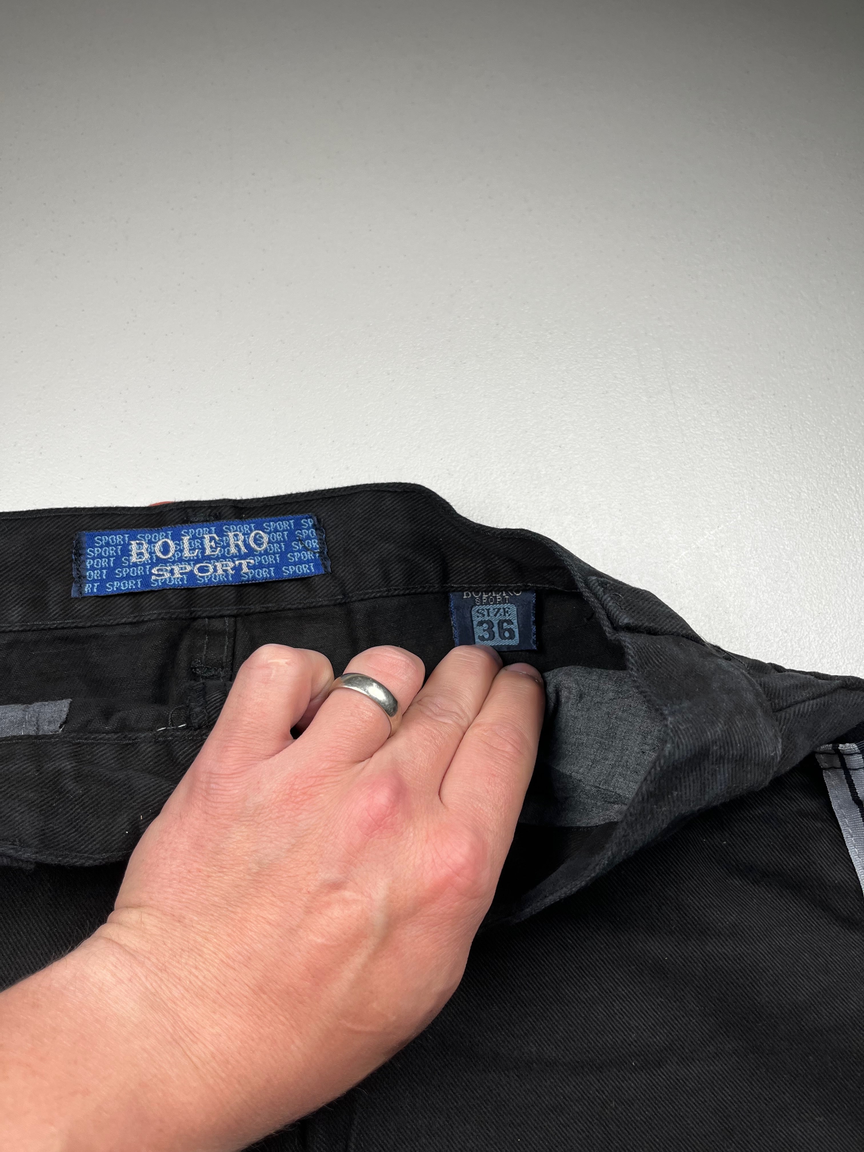 Bolero Tekno Black Wide Leg Denim Rave Skate Jeans