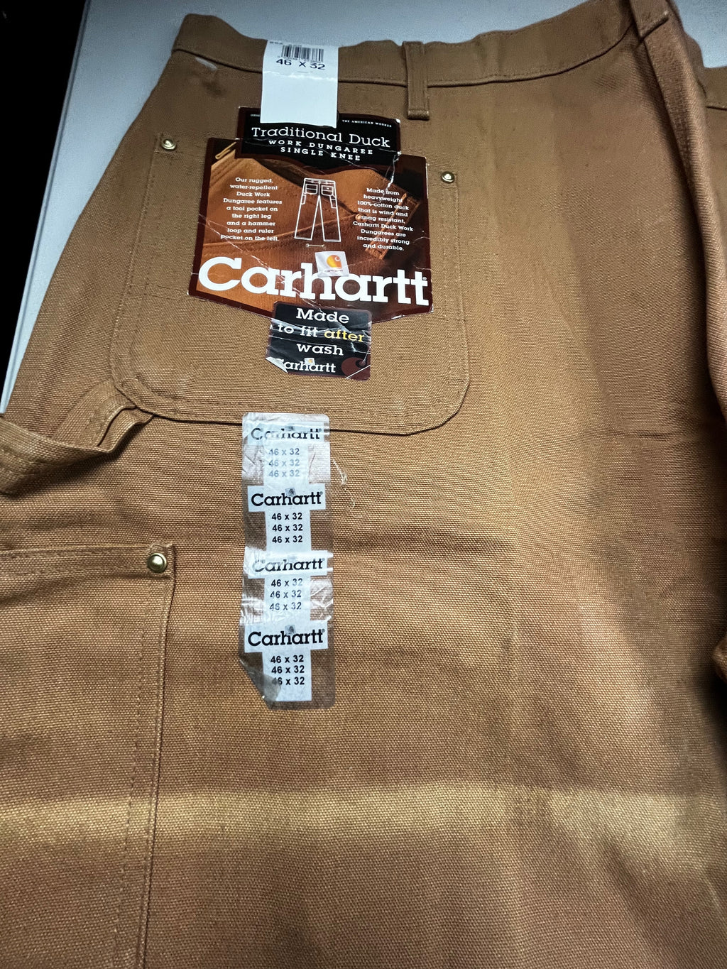 Carhartt Loose Fit Firm Duck Work Pants Brown NWT