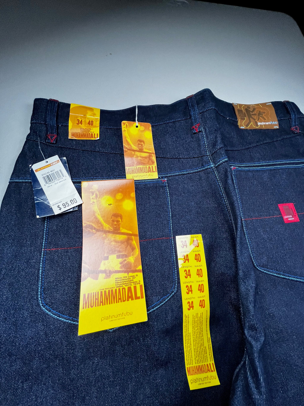 Vintage 90s Muhammad Ali Raw Denim Loose Fit Jeans