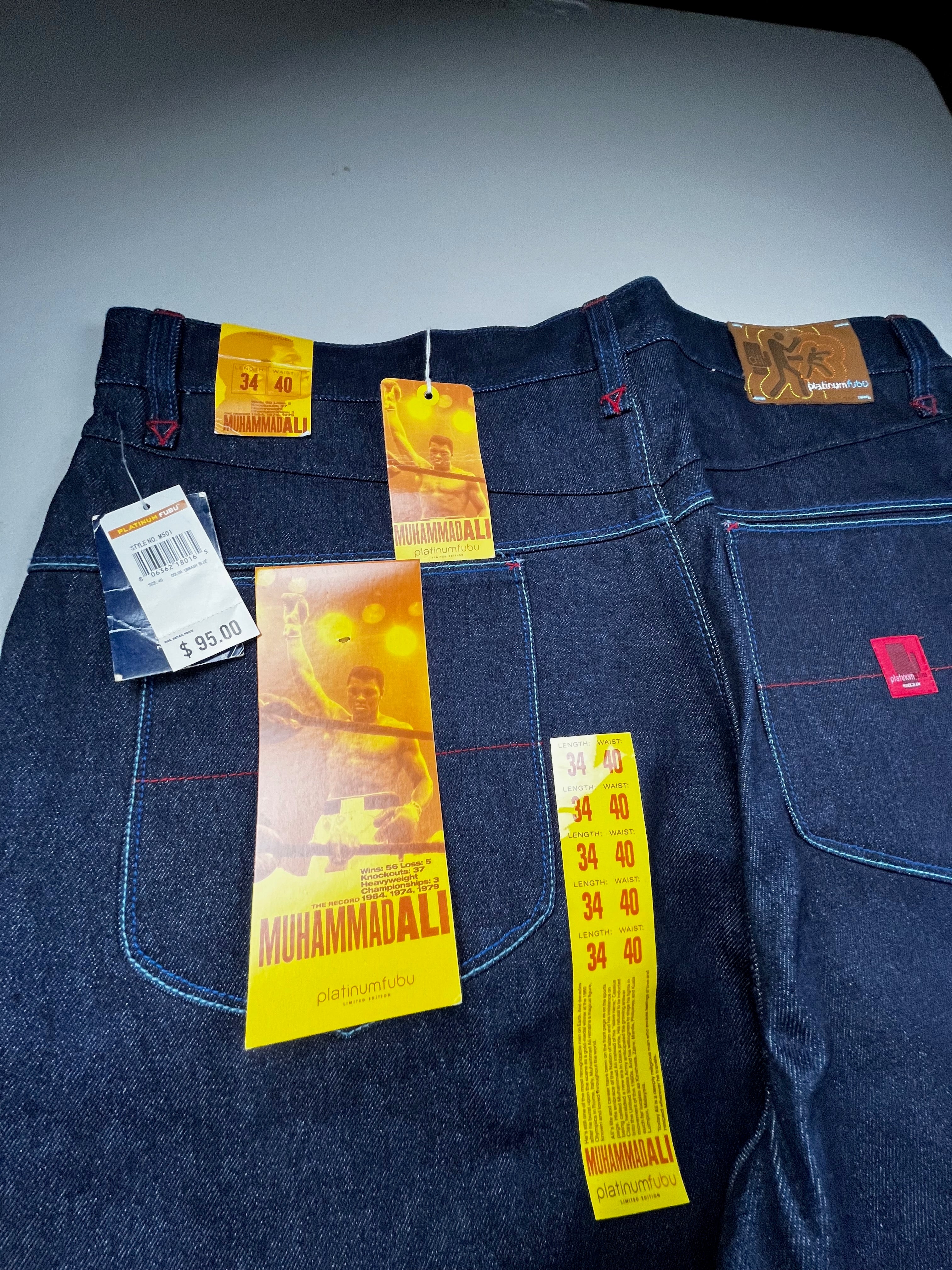 Vintage 90s Muhammad Ali Raw Denim Loose Fit Jeans