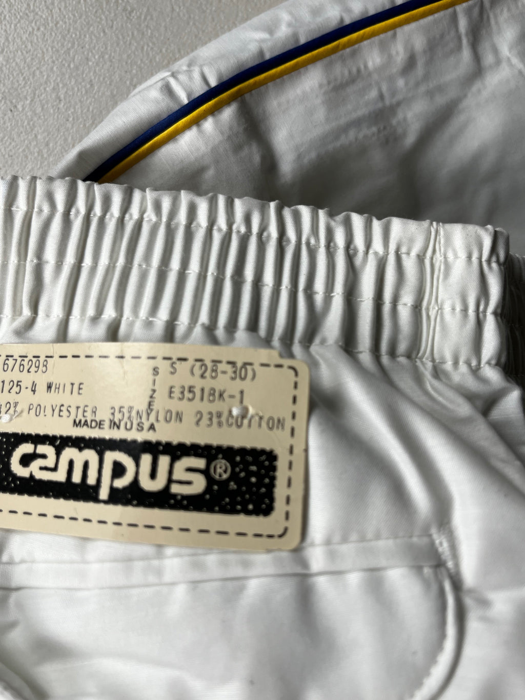 Vintage Campus White Straight Leg Track Pants