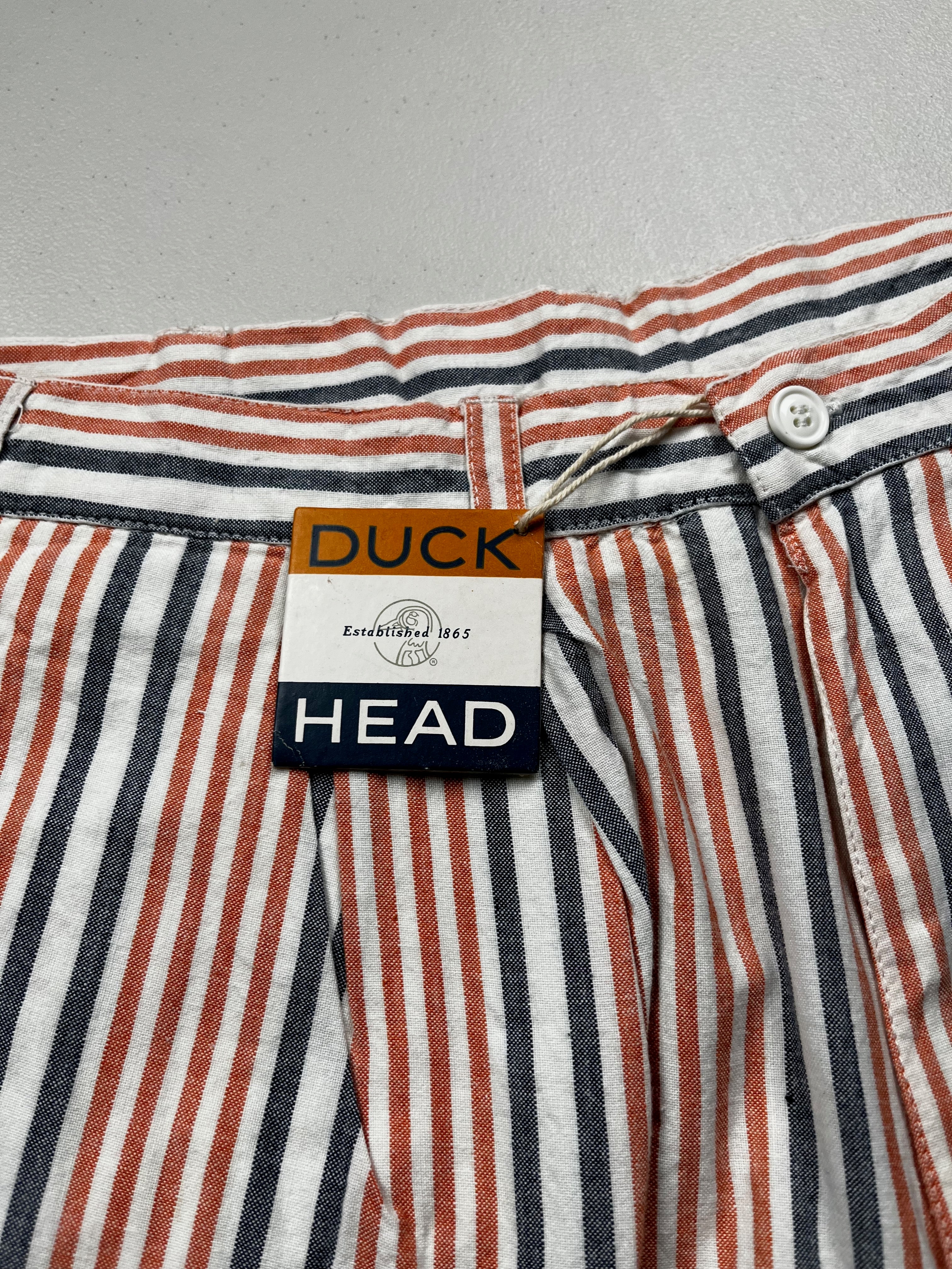 Vintage 90s Duck Head Deadstock Striped Twill Shorts
