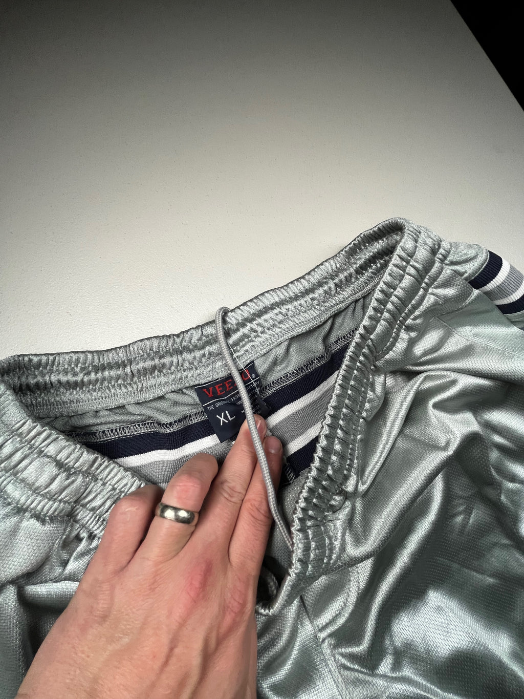 Vintage Veezo New York Retro Shiny Silver Skater Pants NWT