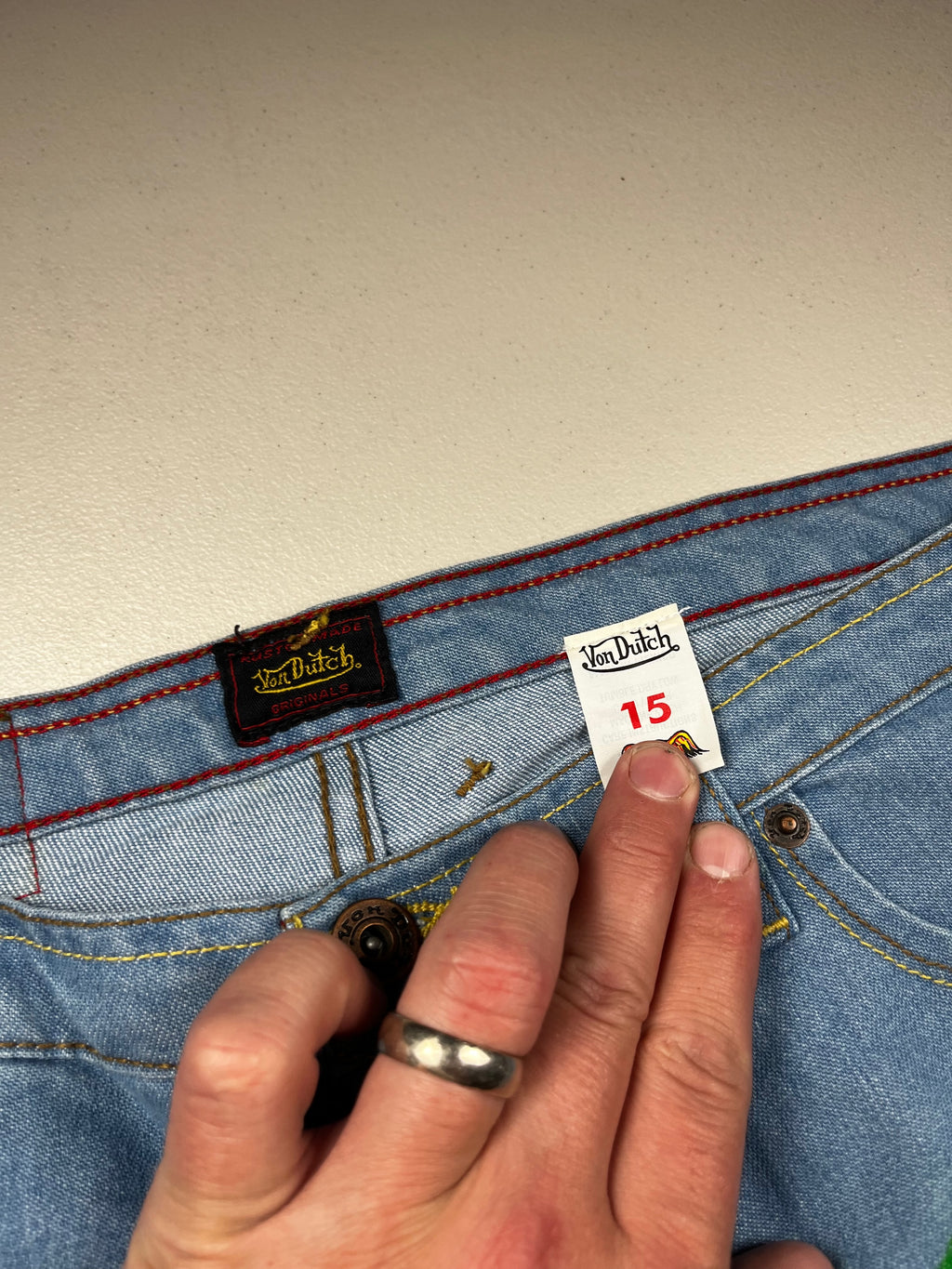 Von Dutch Light Wash Denim All Over Print Jeans