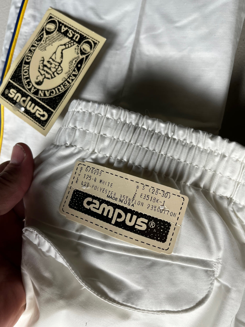 Vintage Campus White Straight Leg Track Pants