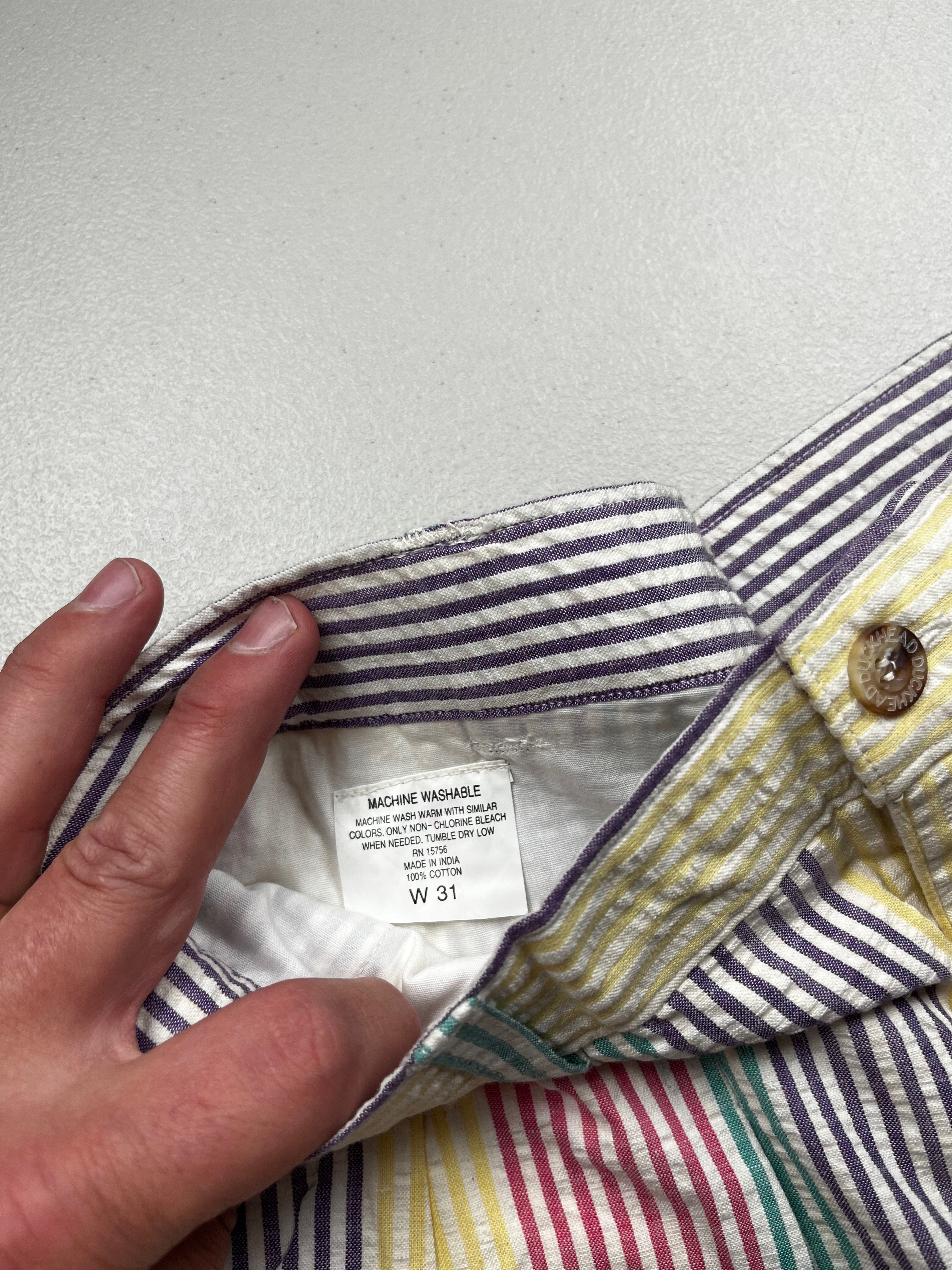 Vintage 90s Duck Head Multi-Color Striped Seersucker Shorts