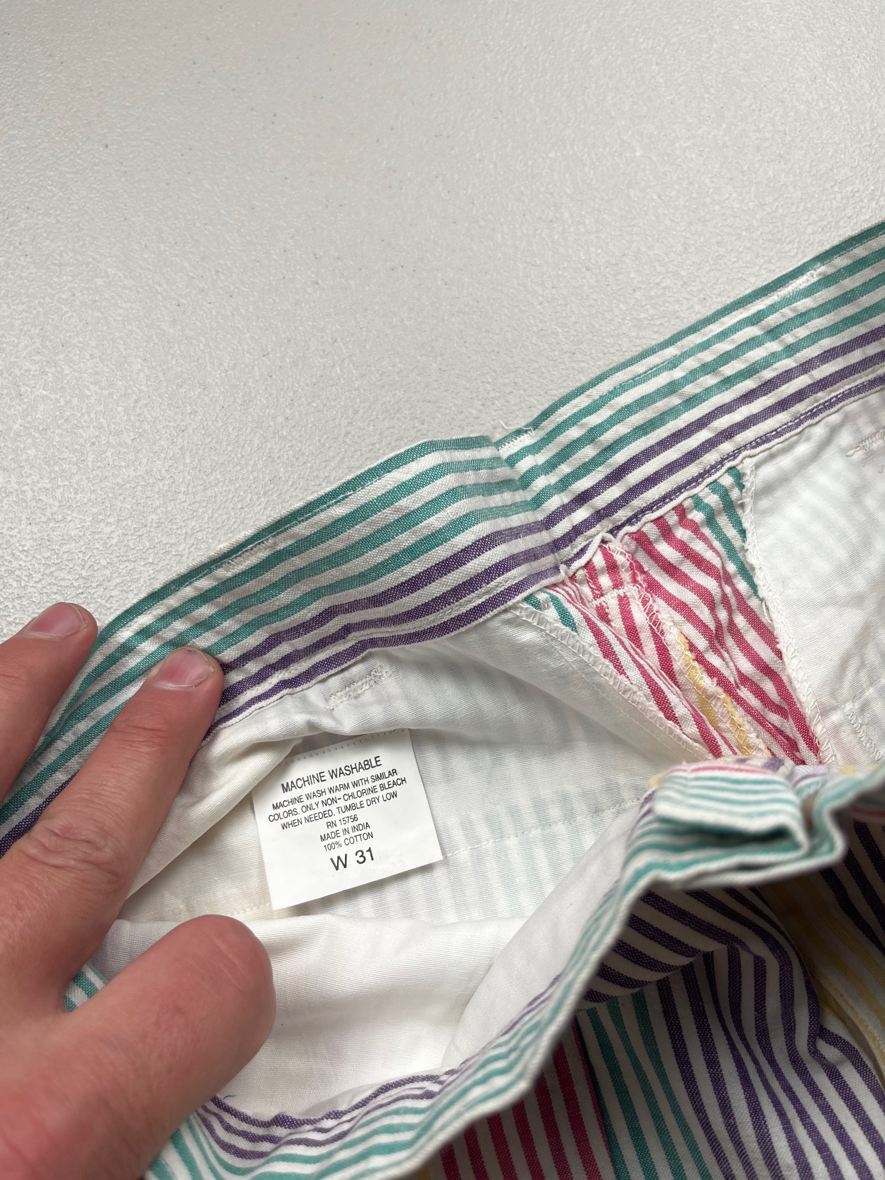 Vintage 90s Duck Head Multi-Color Striped Seersucker Shorts