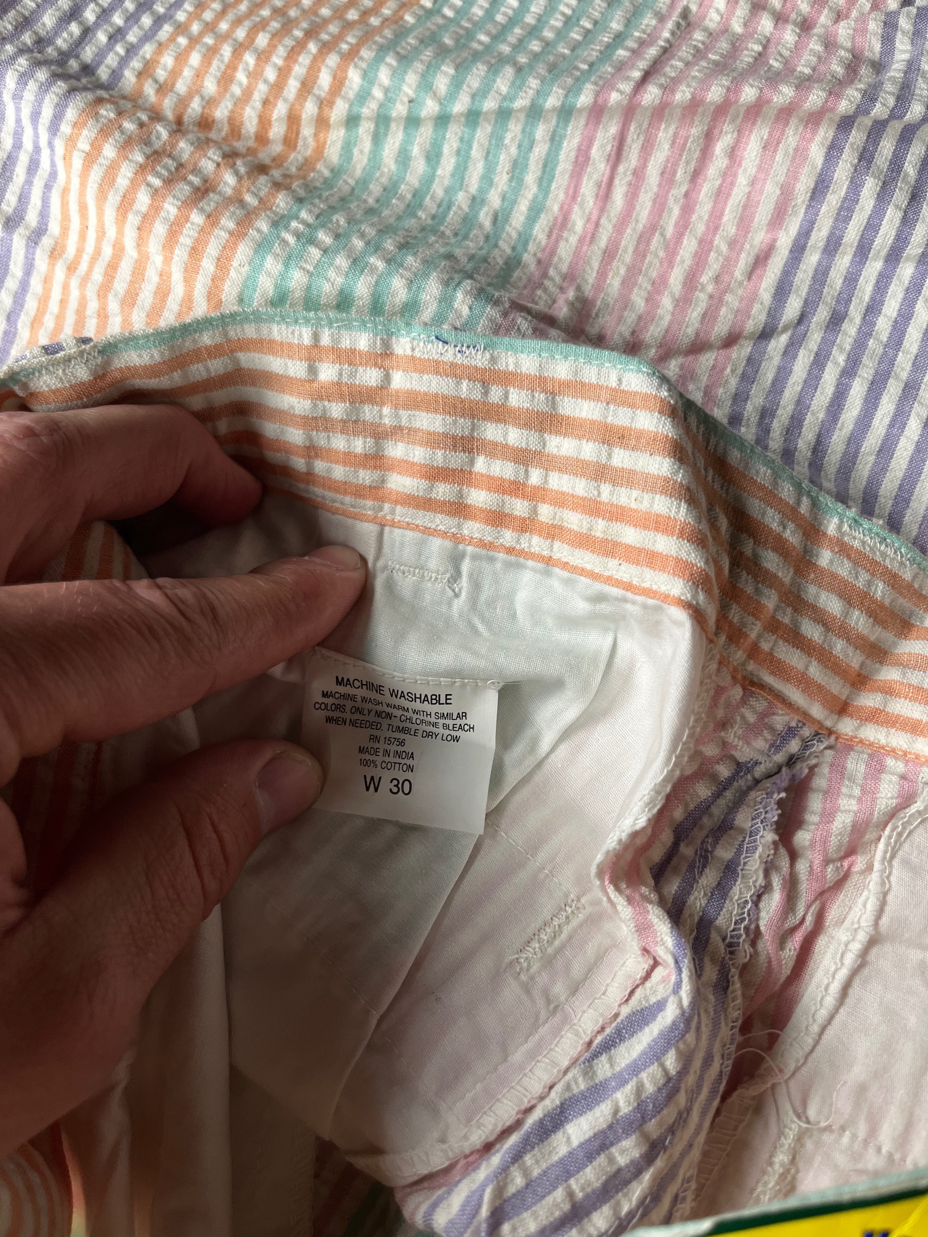 Vintage 90s Duck Head Multi-Color Striped Seersucker Shorts