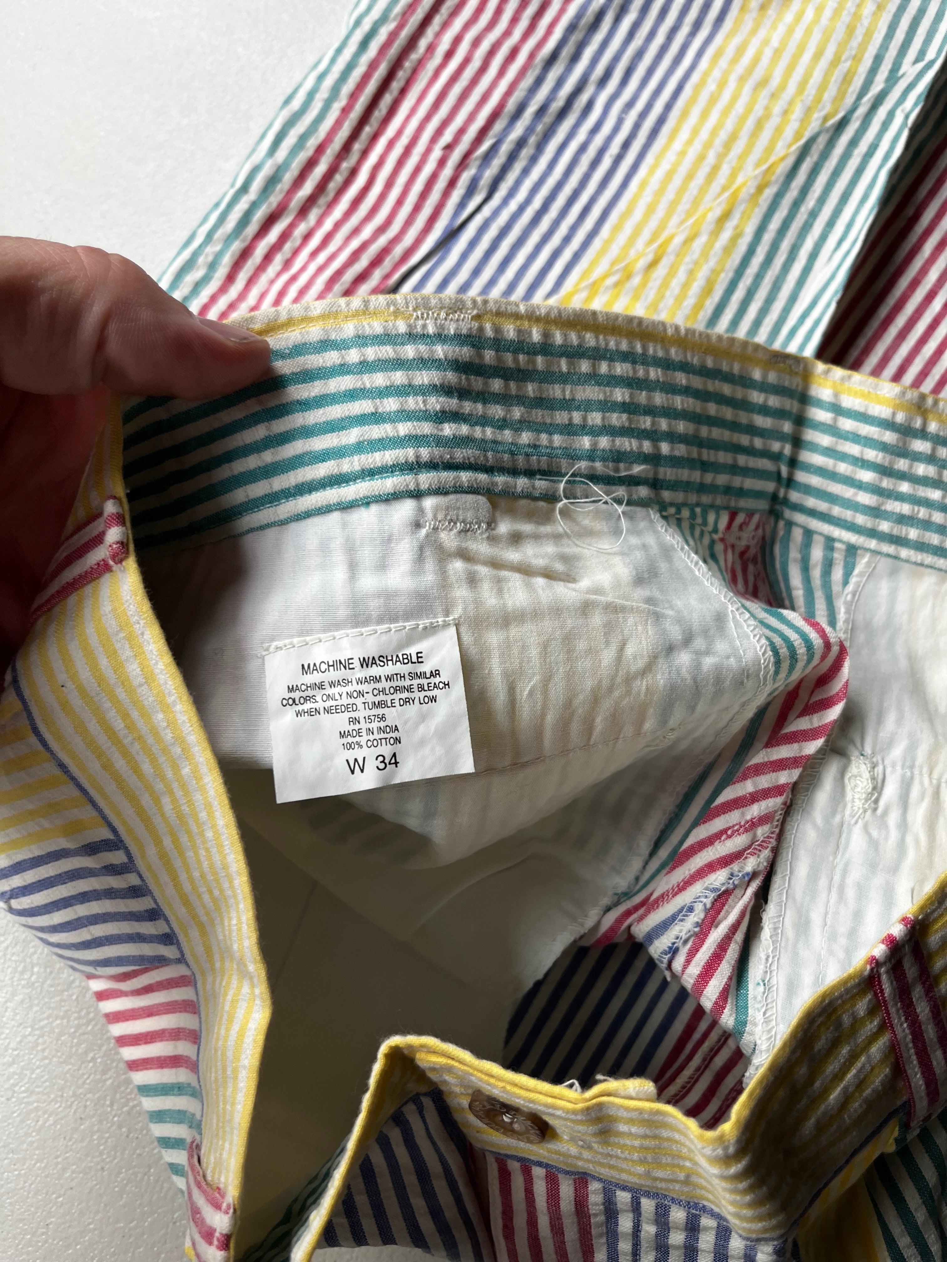 Vintage 90s Duck Head Multi-Color Striped Seersucker Shorts