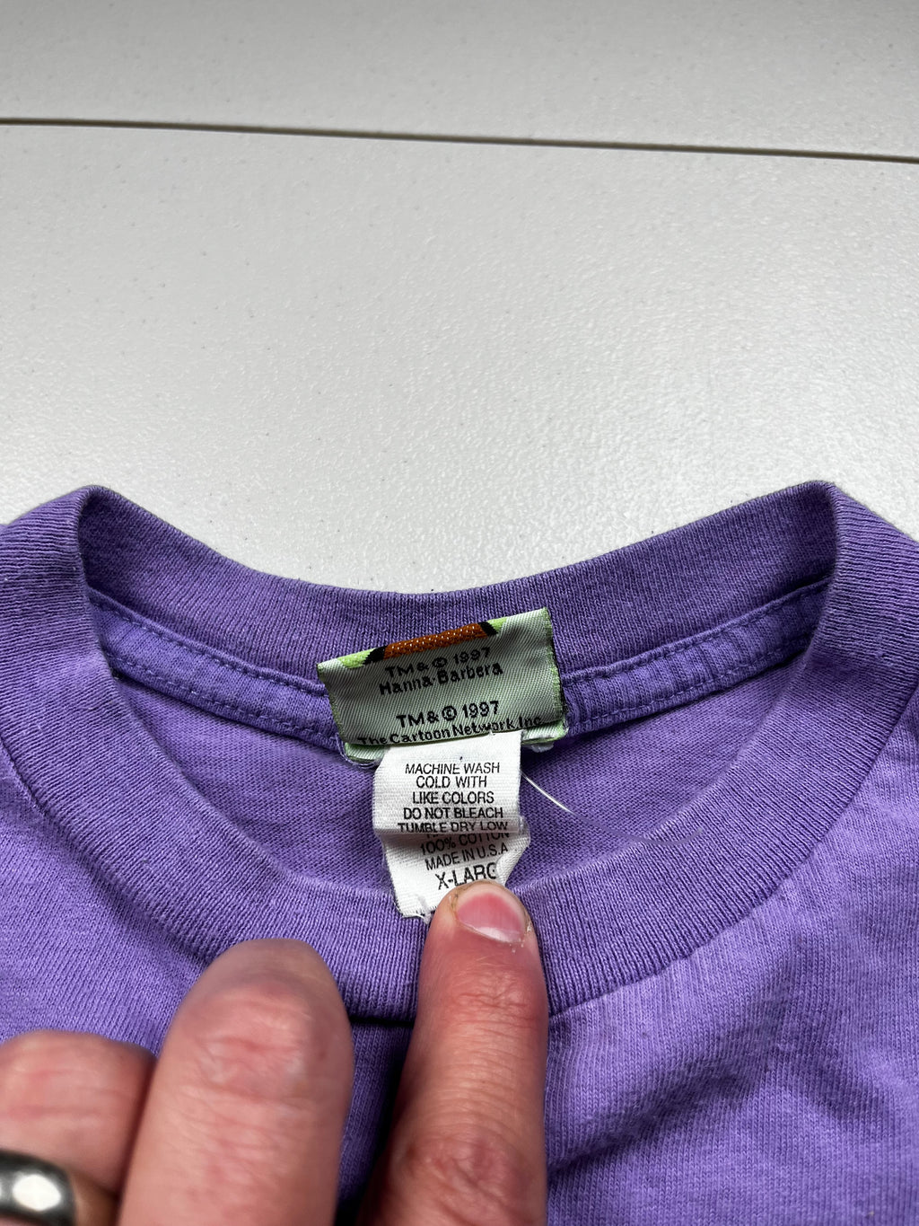 Vintage Scooby-Doo Glitter Graphic Cartoon T-Shirt Purple