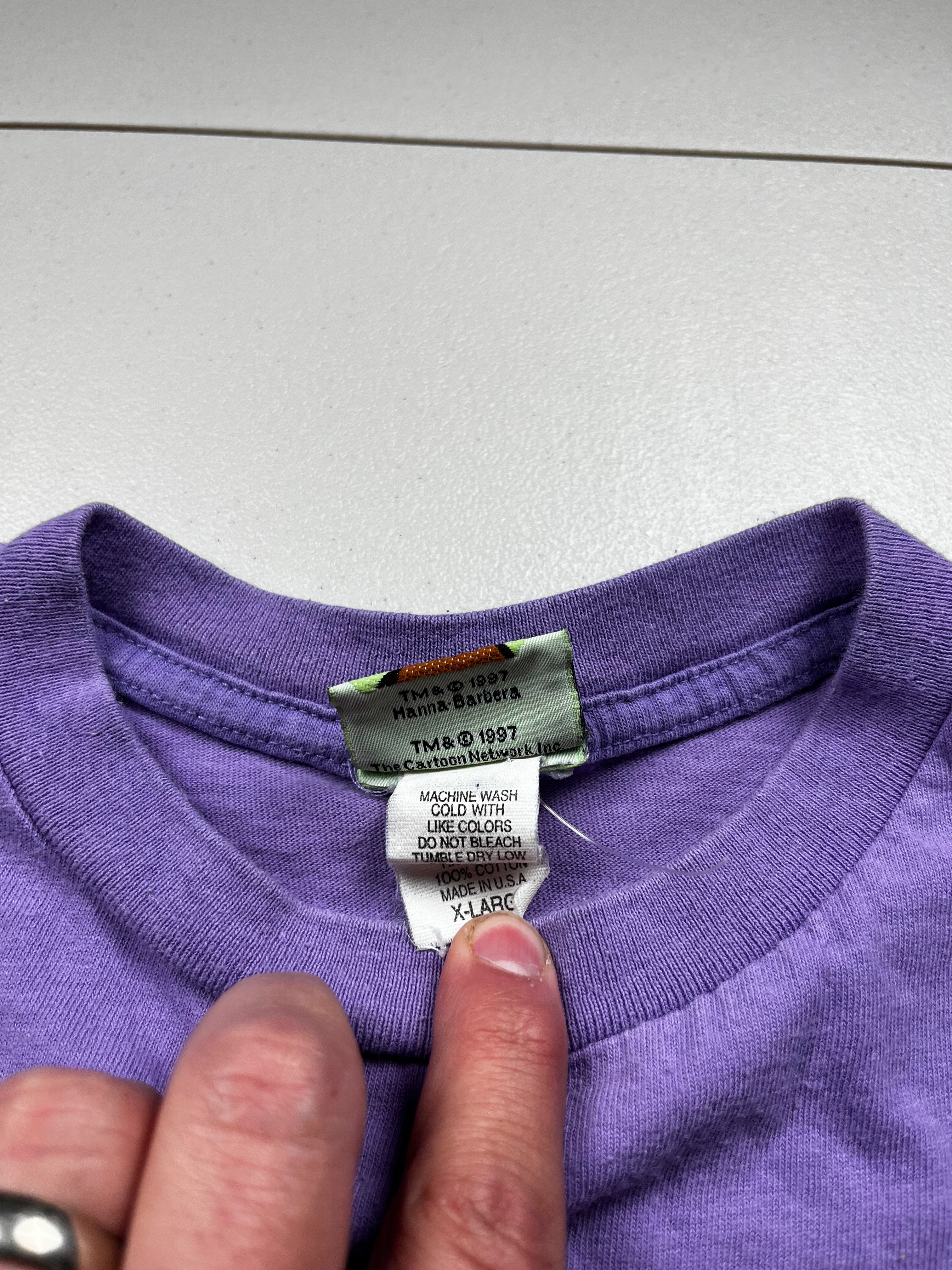 Vintage Scooby-Doo Glitter Graphic Cartoon T-Shirt Purple