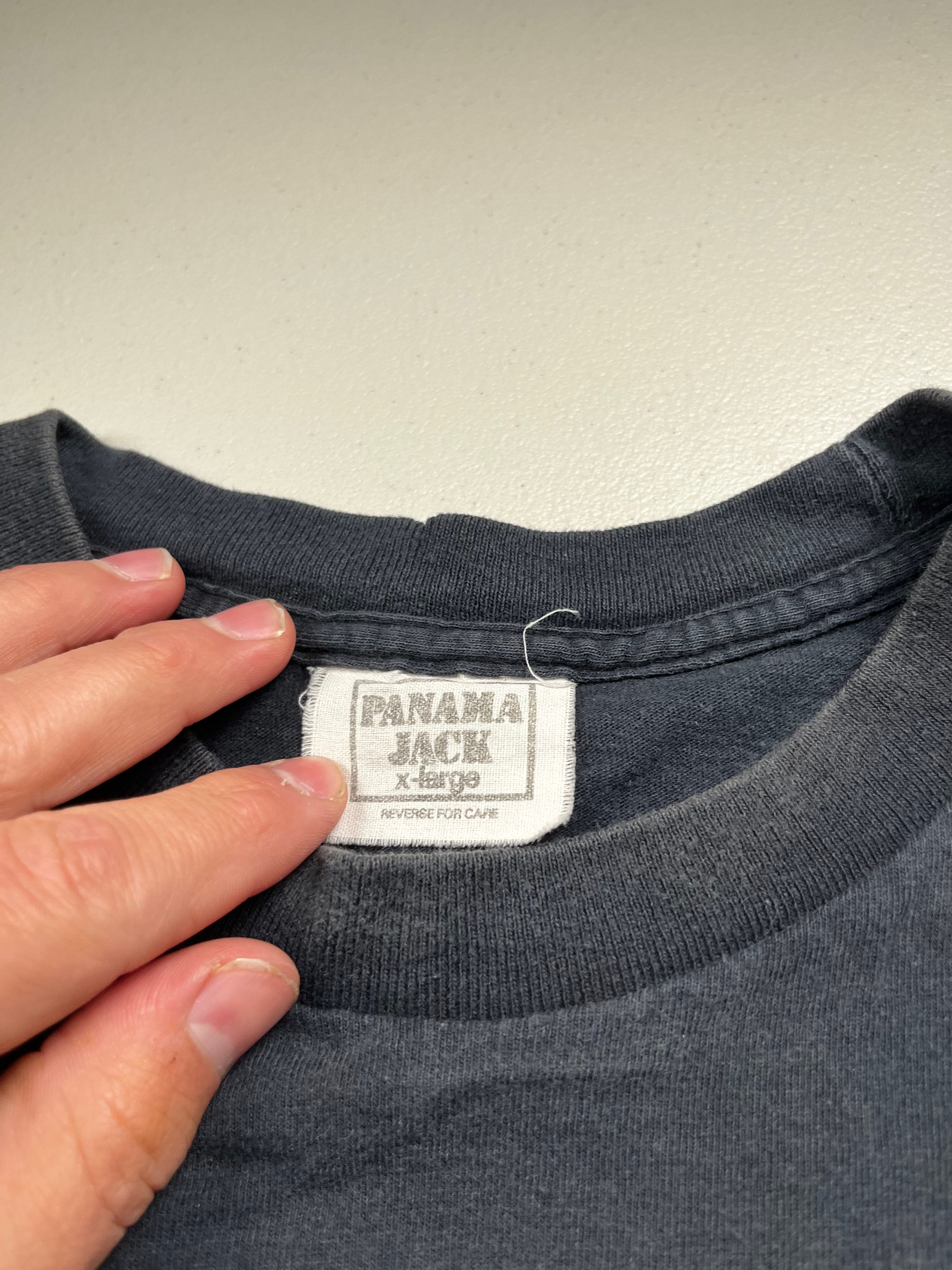 Vintage Panama Jack Left Chest Logo T-Shirt Black